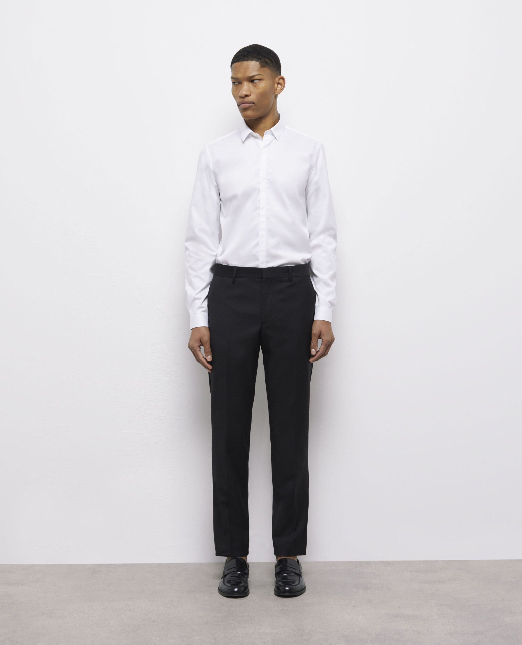 Black wool suit pants BLACK