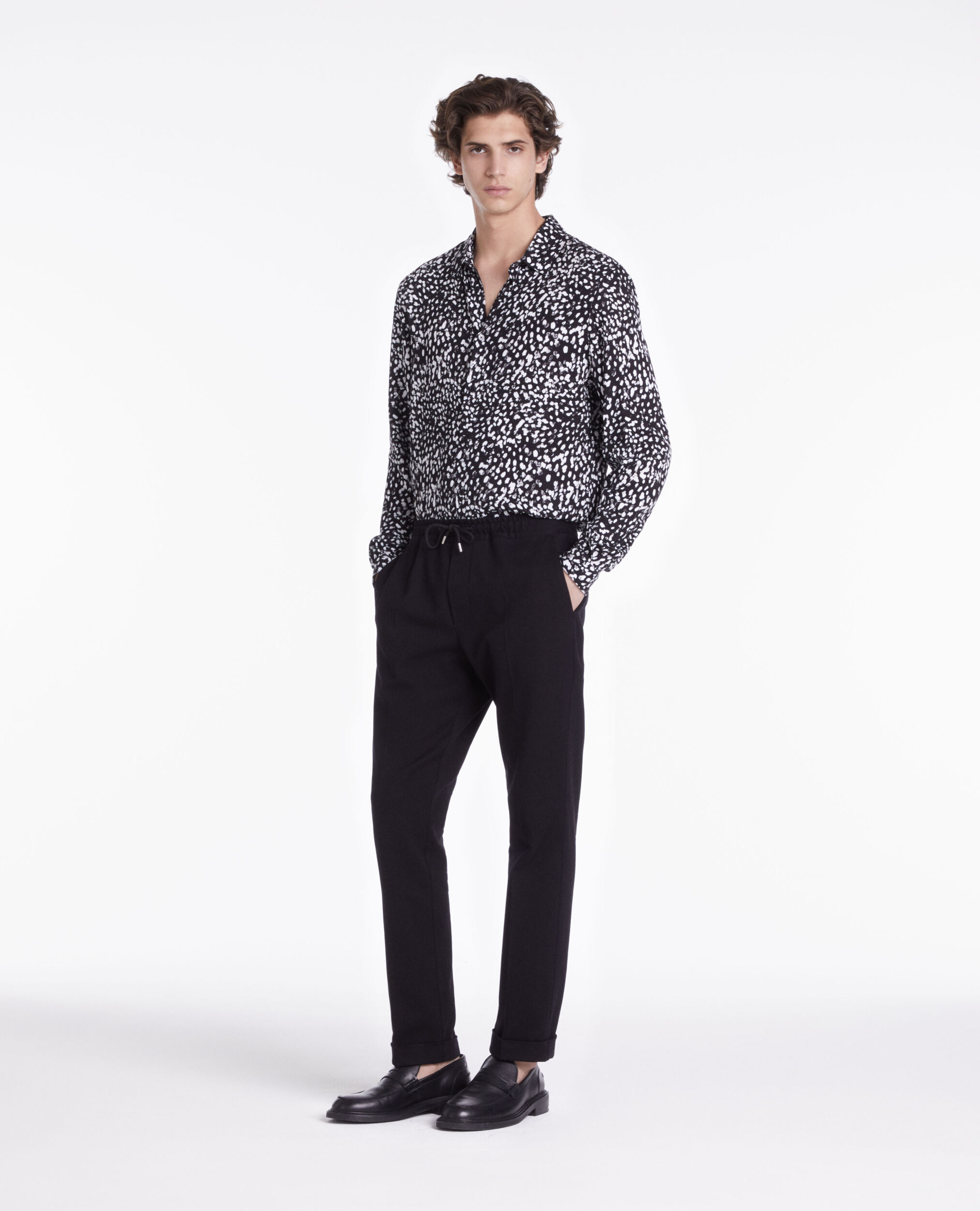 Printed shirt BLACK WHITE