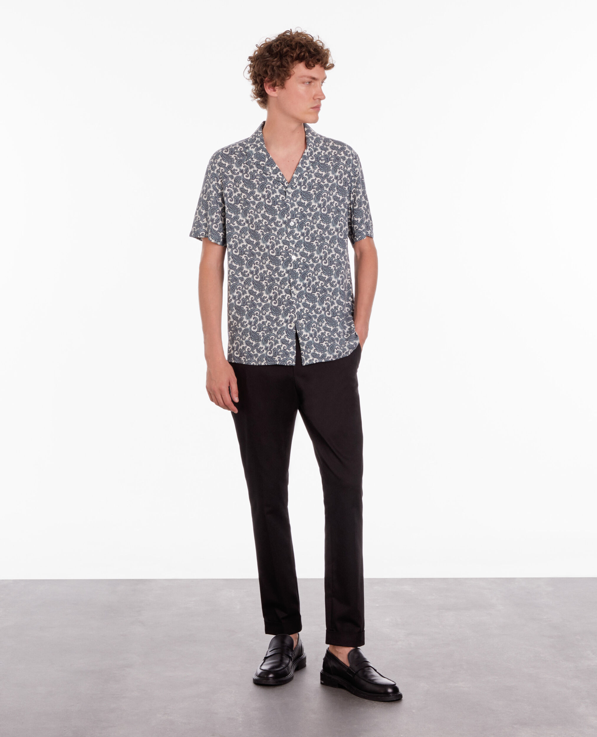 Short sleeved printed shirt WHITE - BLUE