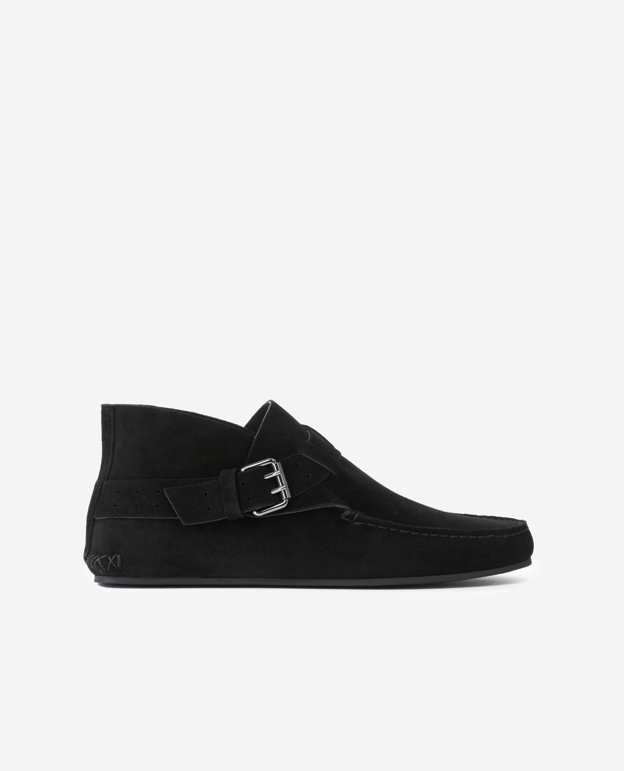 Black suede leather shoes BLACK
