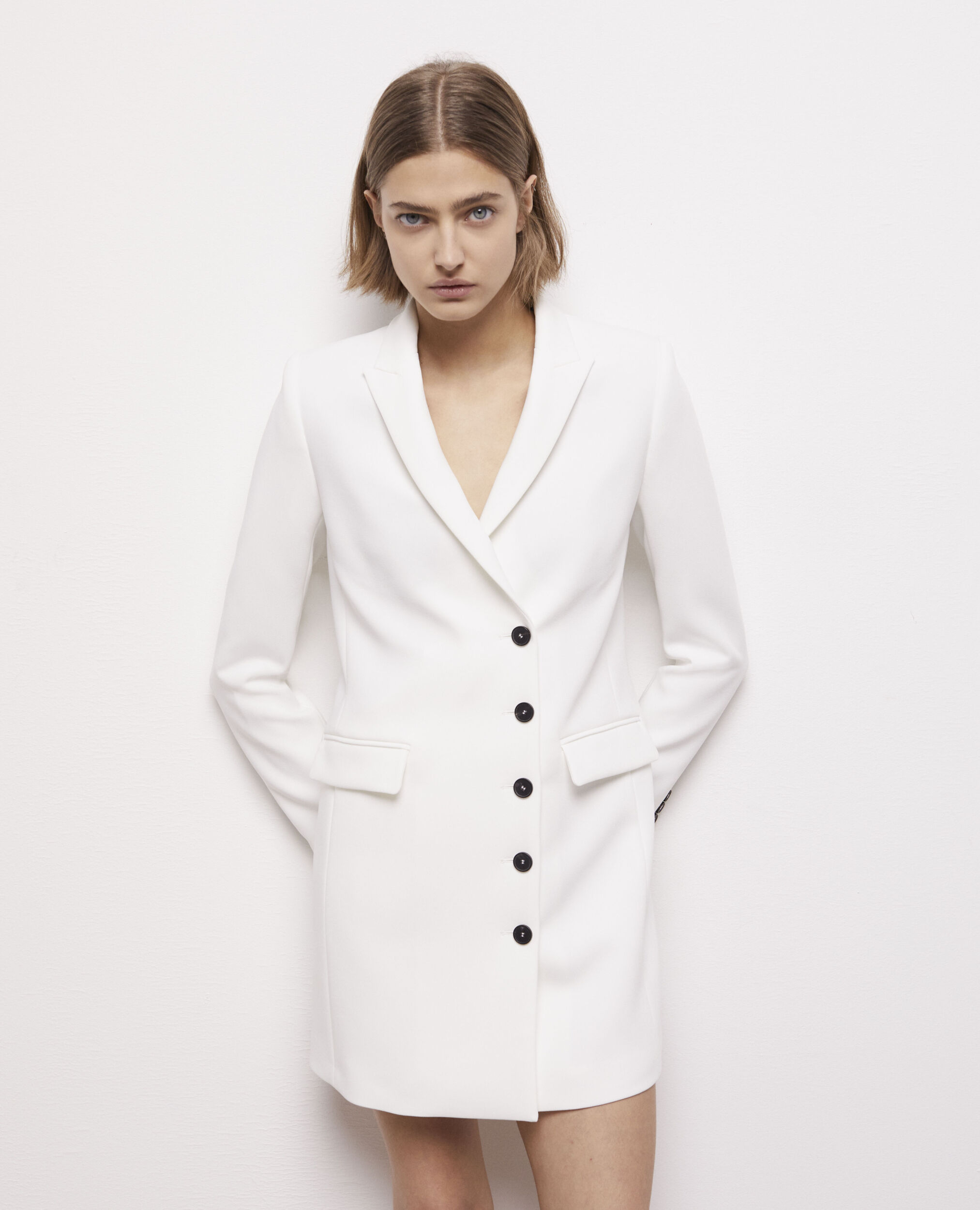 Short ecru dress ECRU