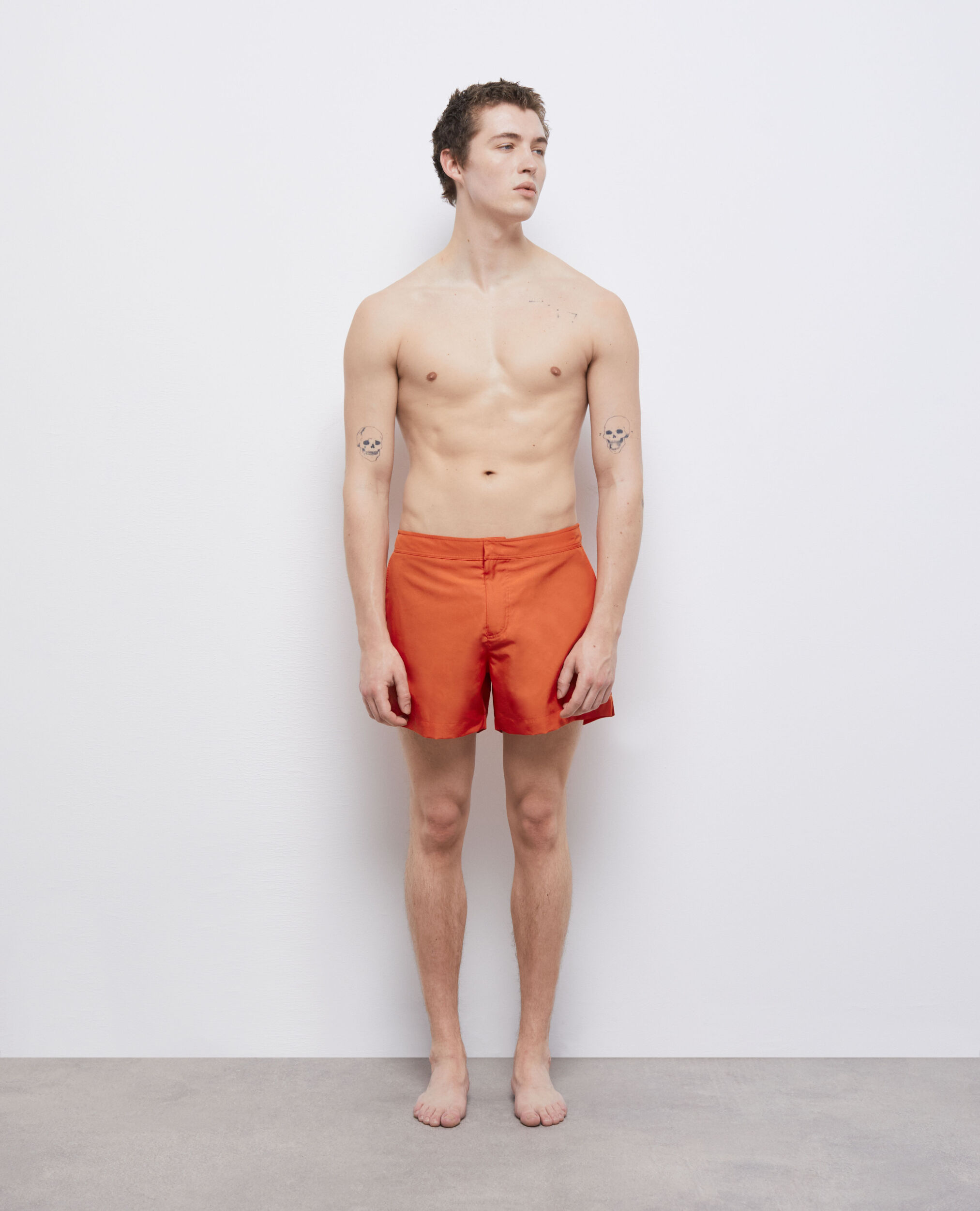 Orange swim shorts with logo PUMPKIN
