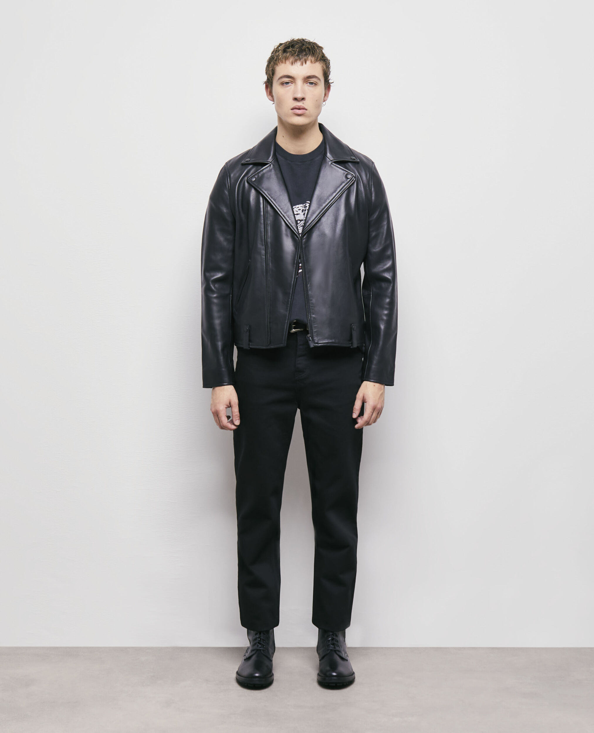 Black leather jacket BLACK