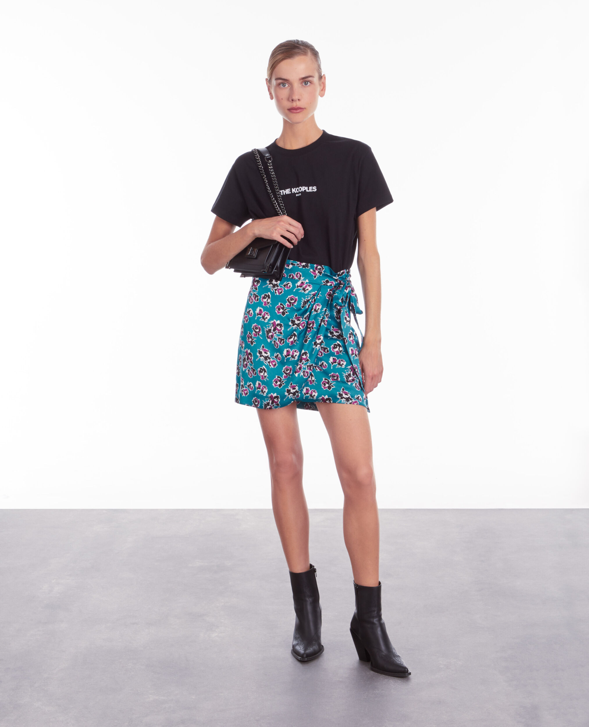 Short printed wrap skirt PINK - BLUE