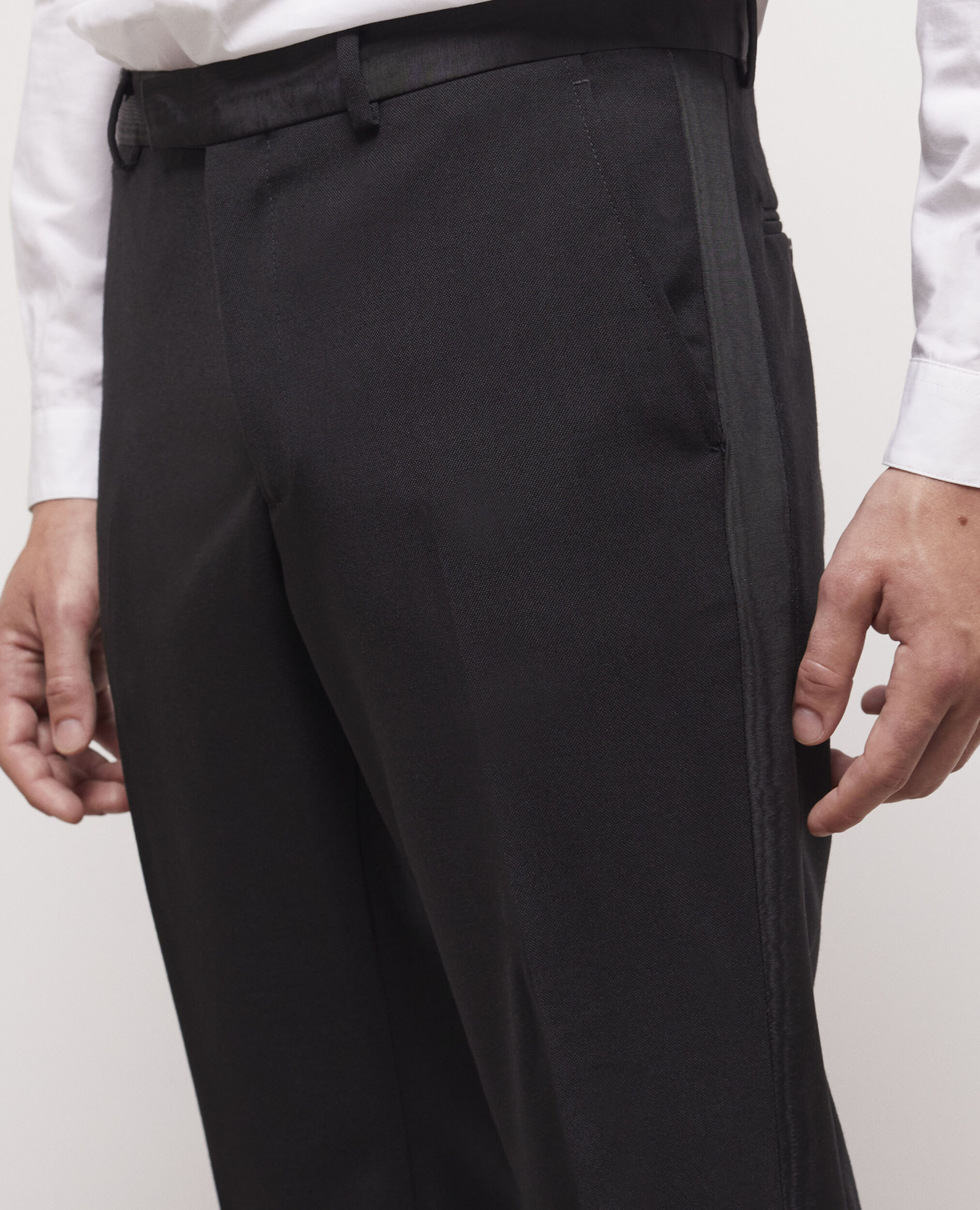 Black satin suit pants BLACK