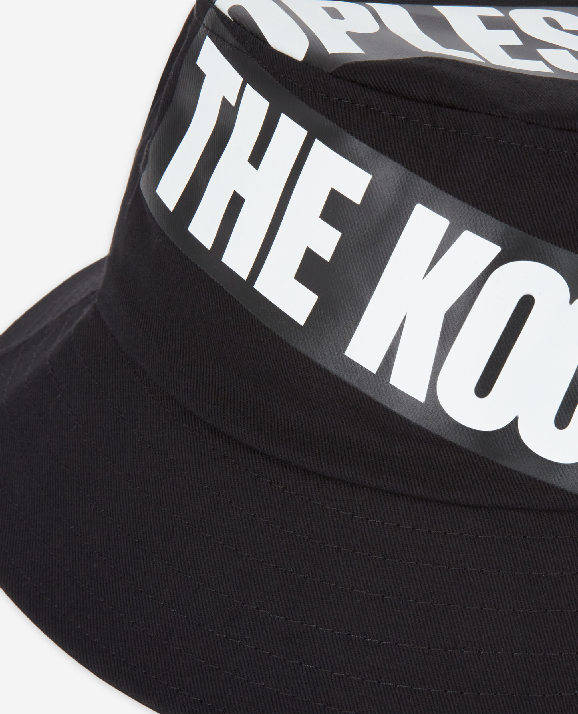 Reversible black bucket hat with Tape logo BLACK