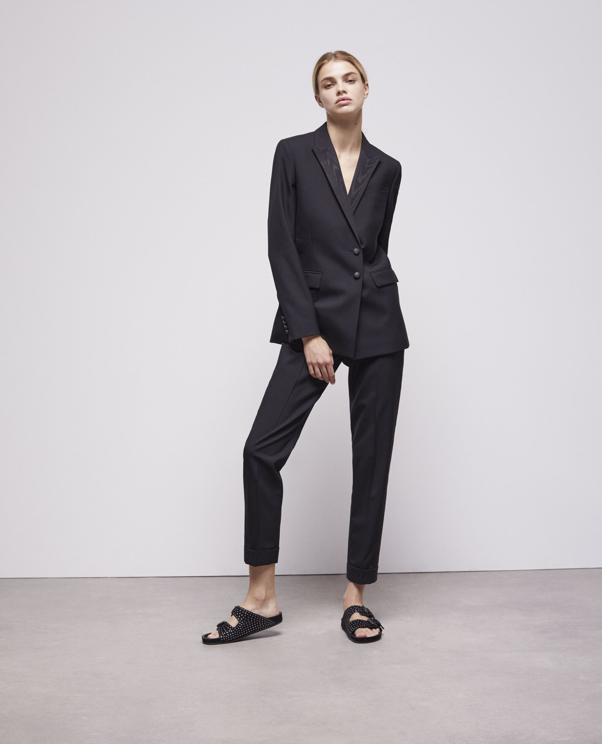 Black wool suit jacket BLACK