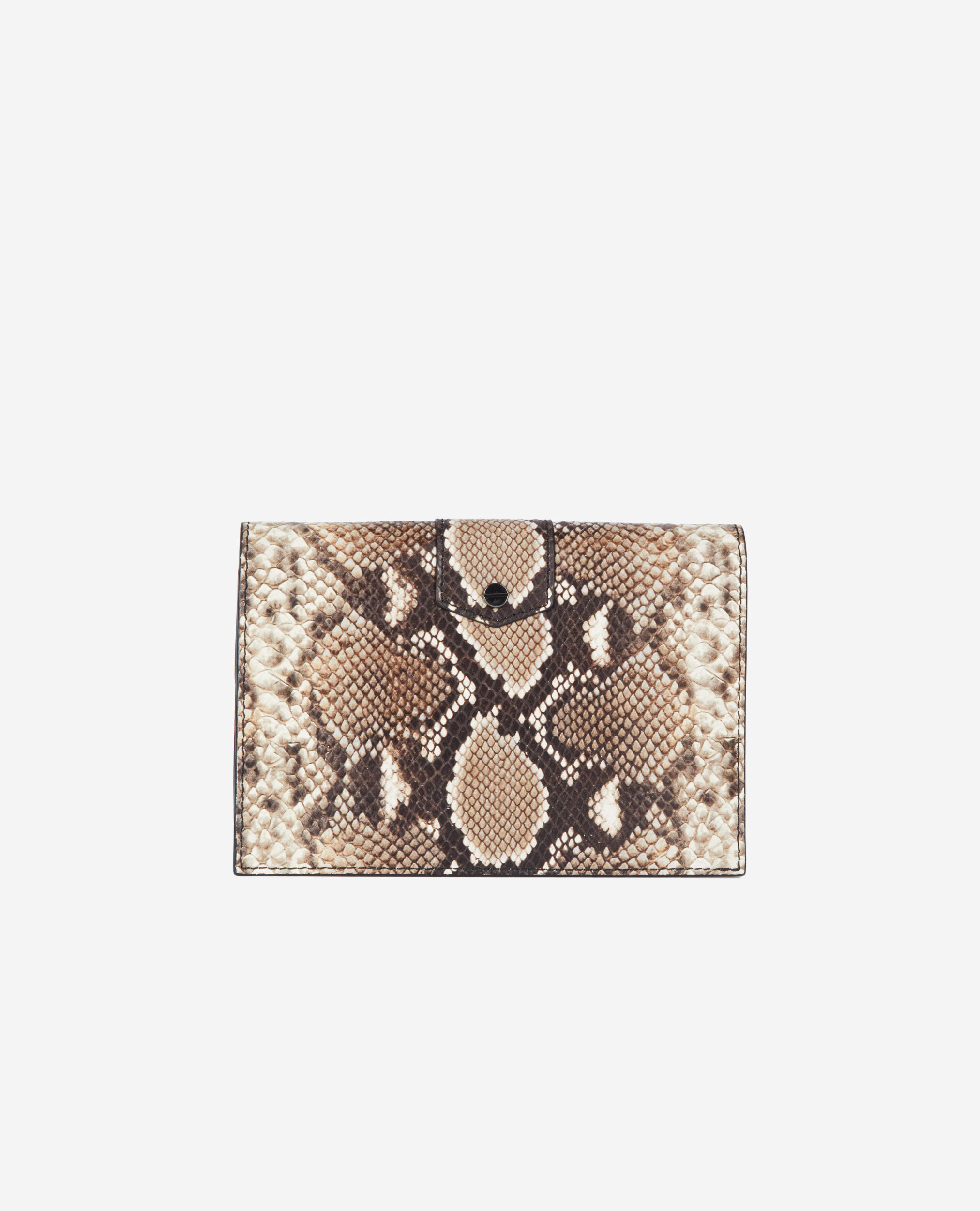 Medium Emily leather clutch bag BLACK WHITE