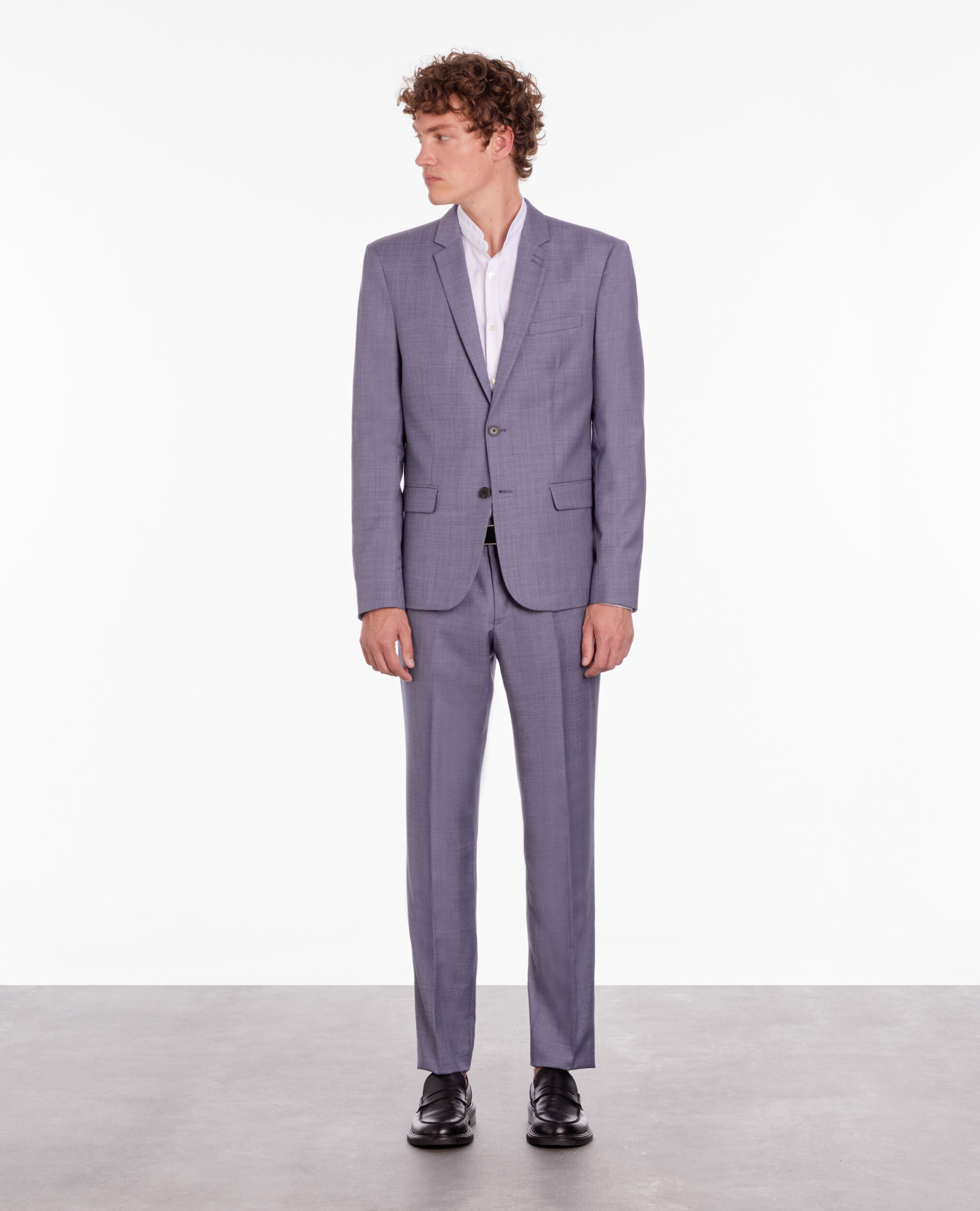 Blue and grey checkered wool suit blazer LIGHT BLUE