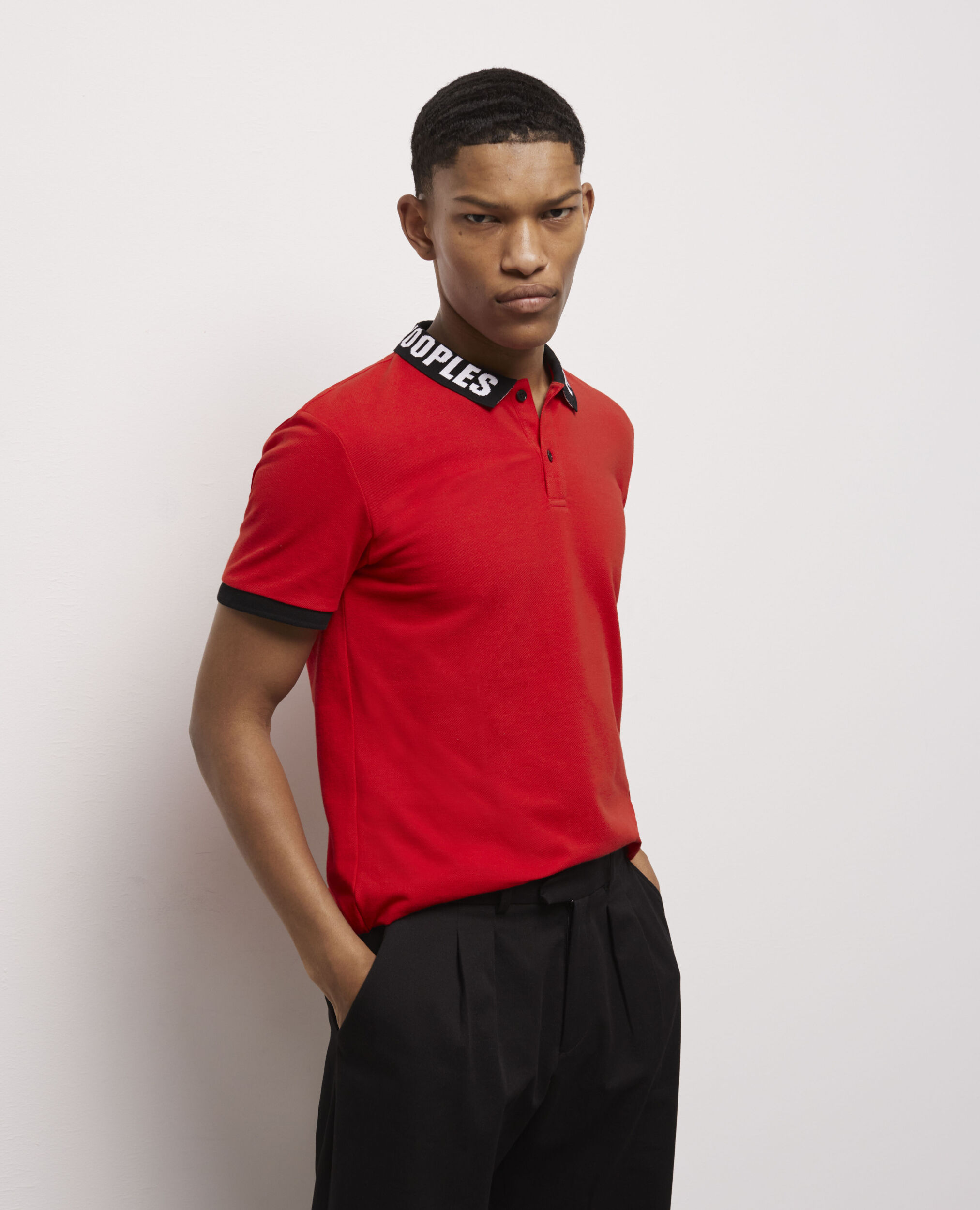 Red logo polo shirt RED