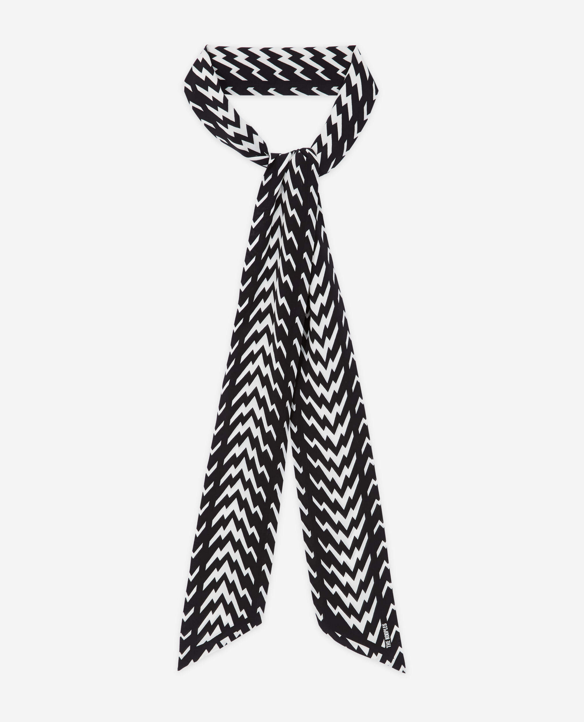 Black and white printed scarf BLACK WHITE