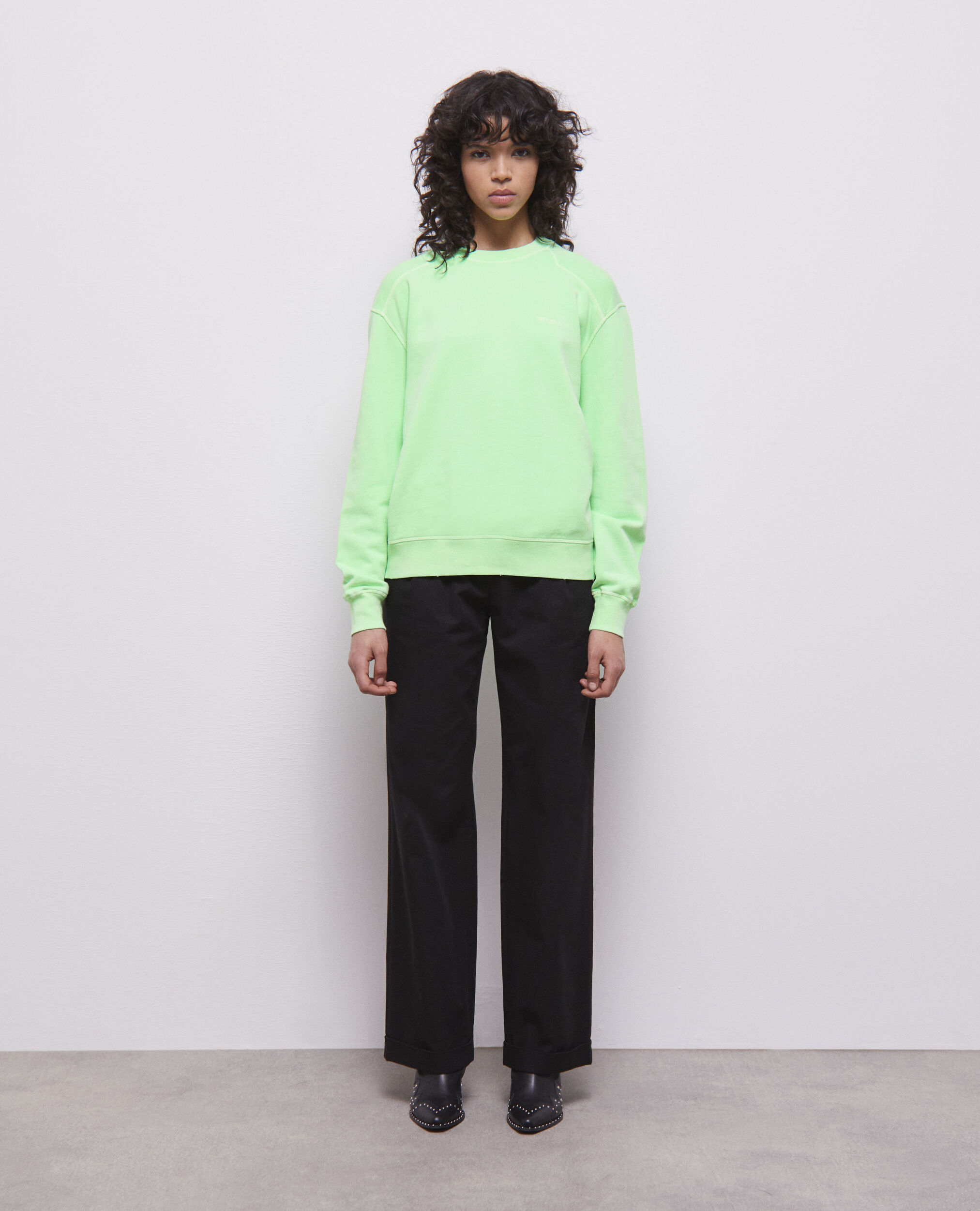 Fluorescent green sweatshirt with logo VERT FLUO