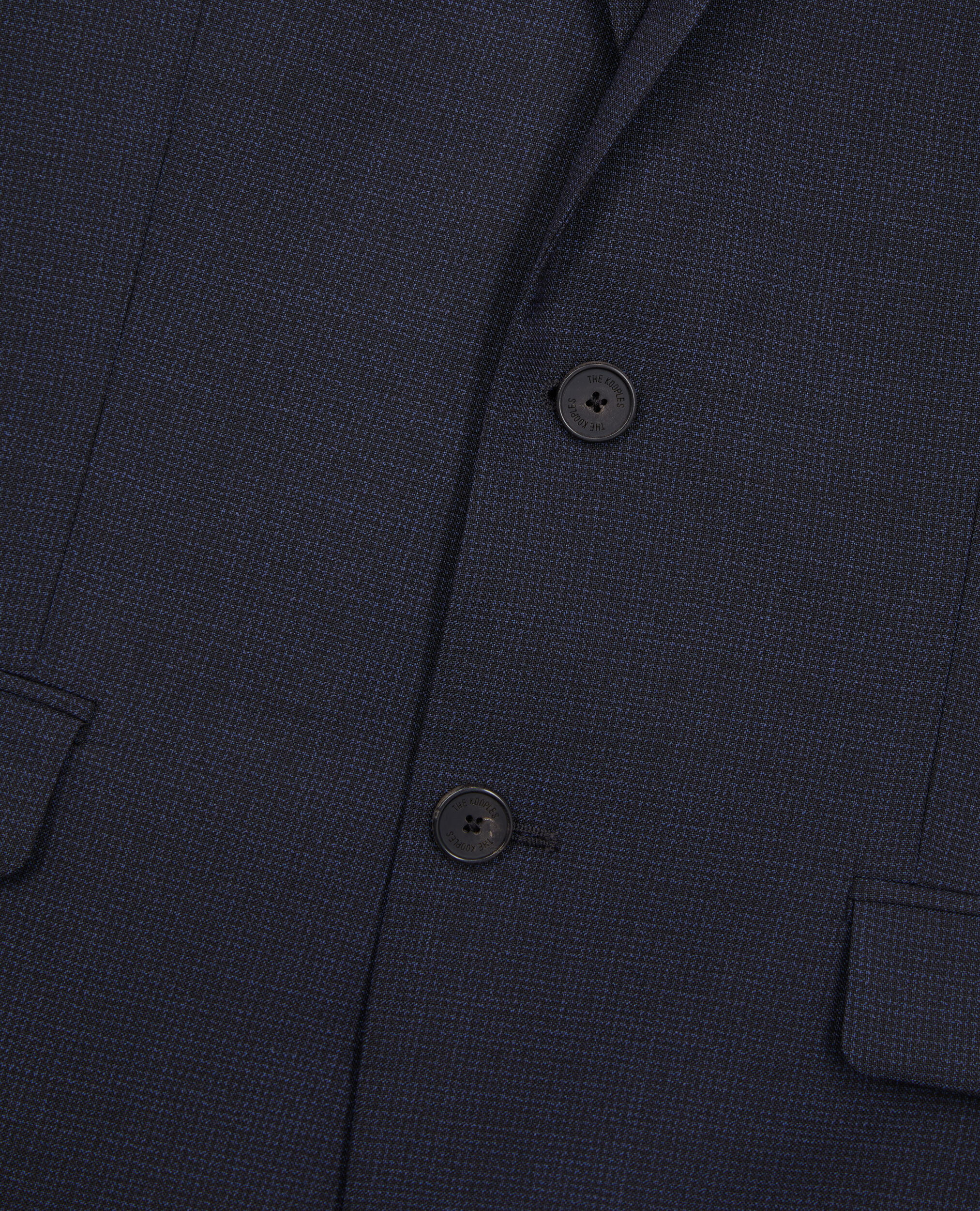 Navy blue micro-pattern wool suit jacket NAVY / BLACK