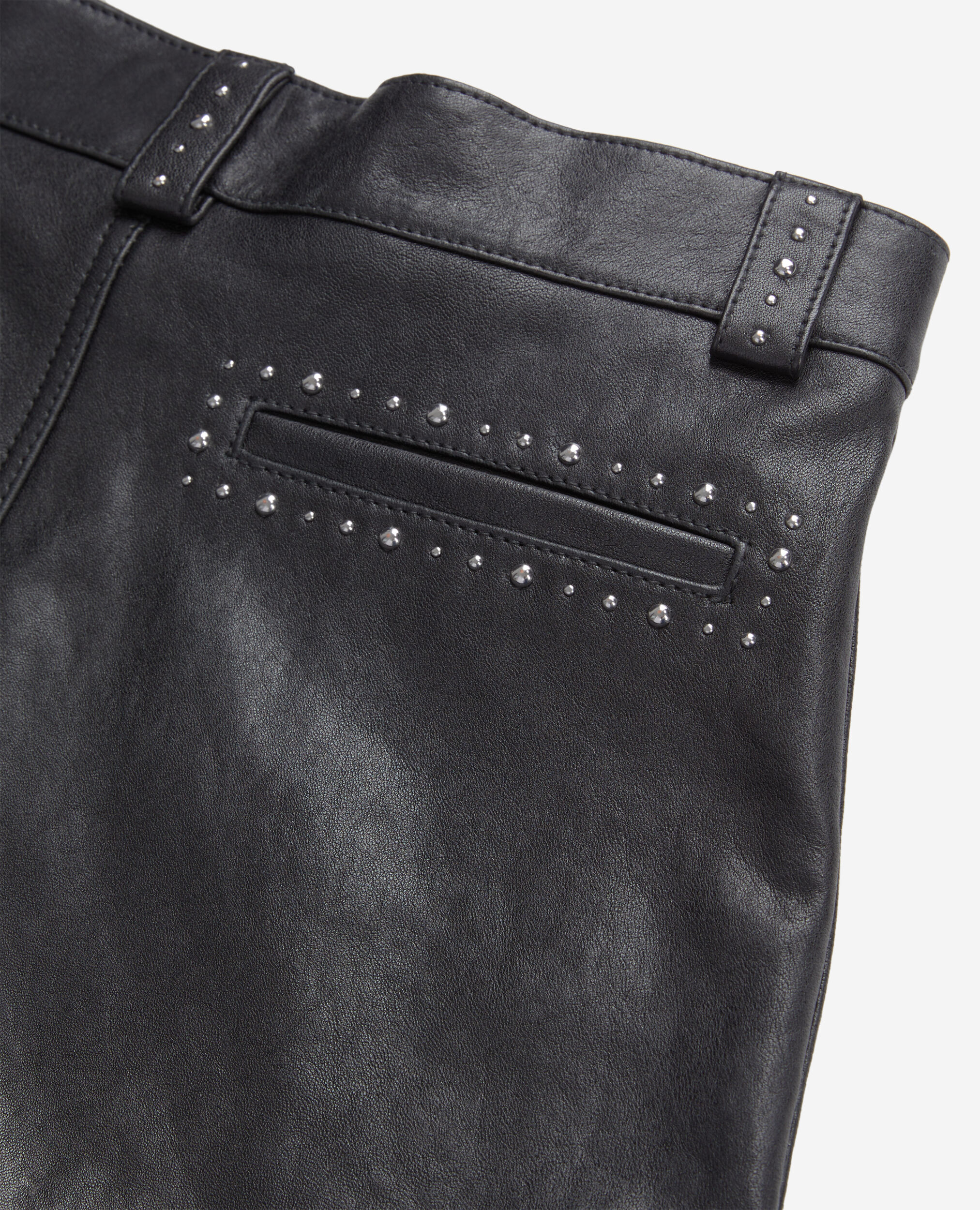 Leather shorts with studs BLACK