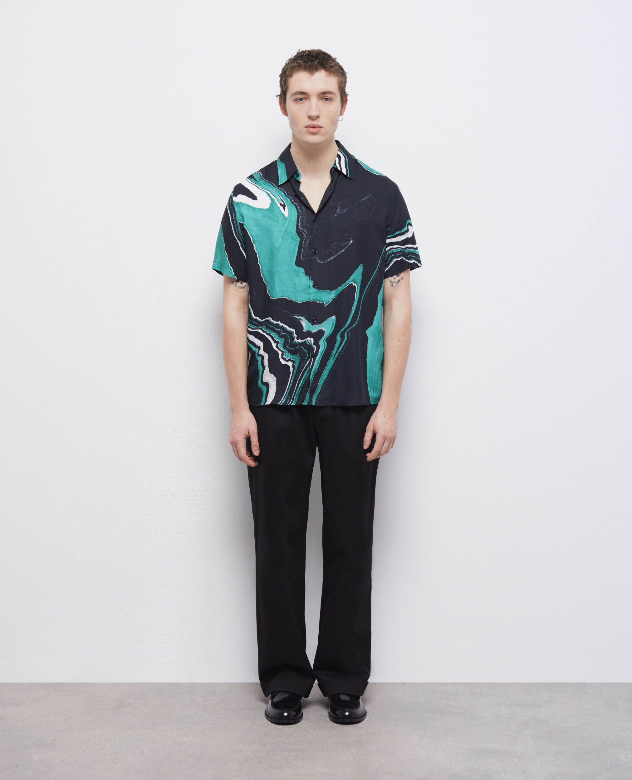 Printed shirt BLACK / GREEN
