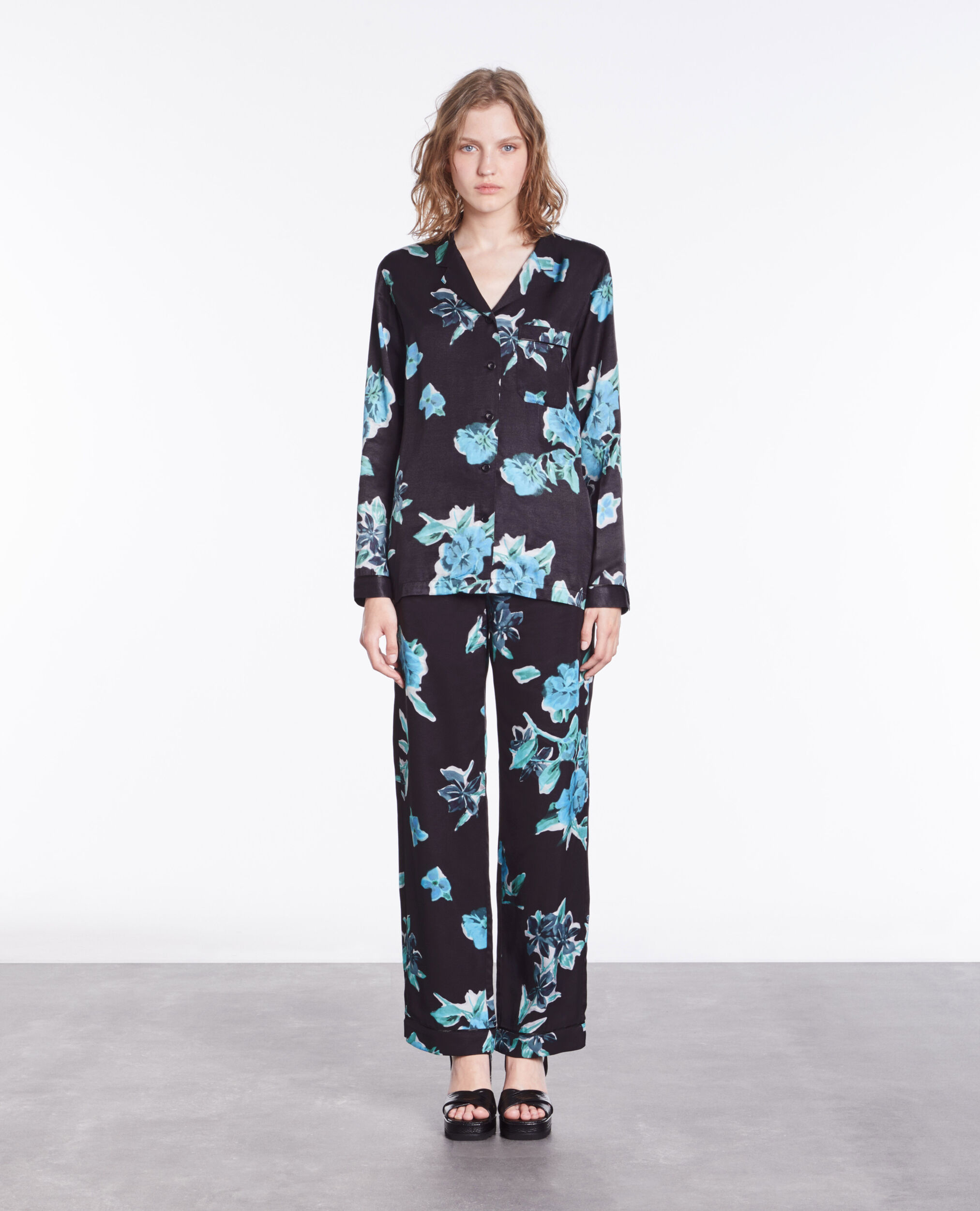 Printed shirt BLACK BLUE