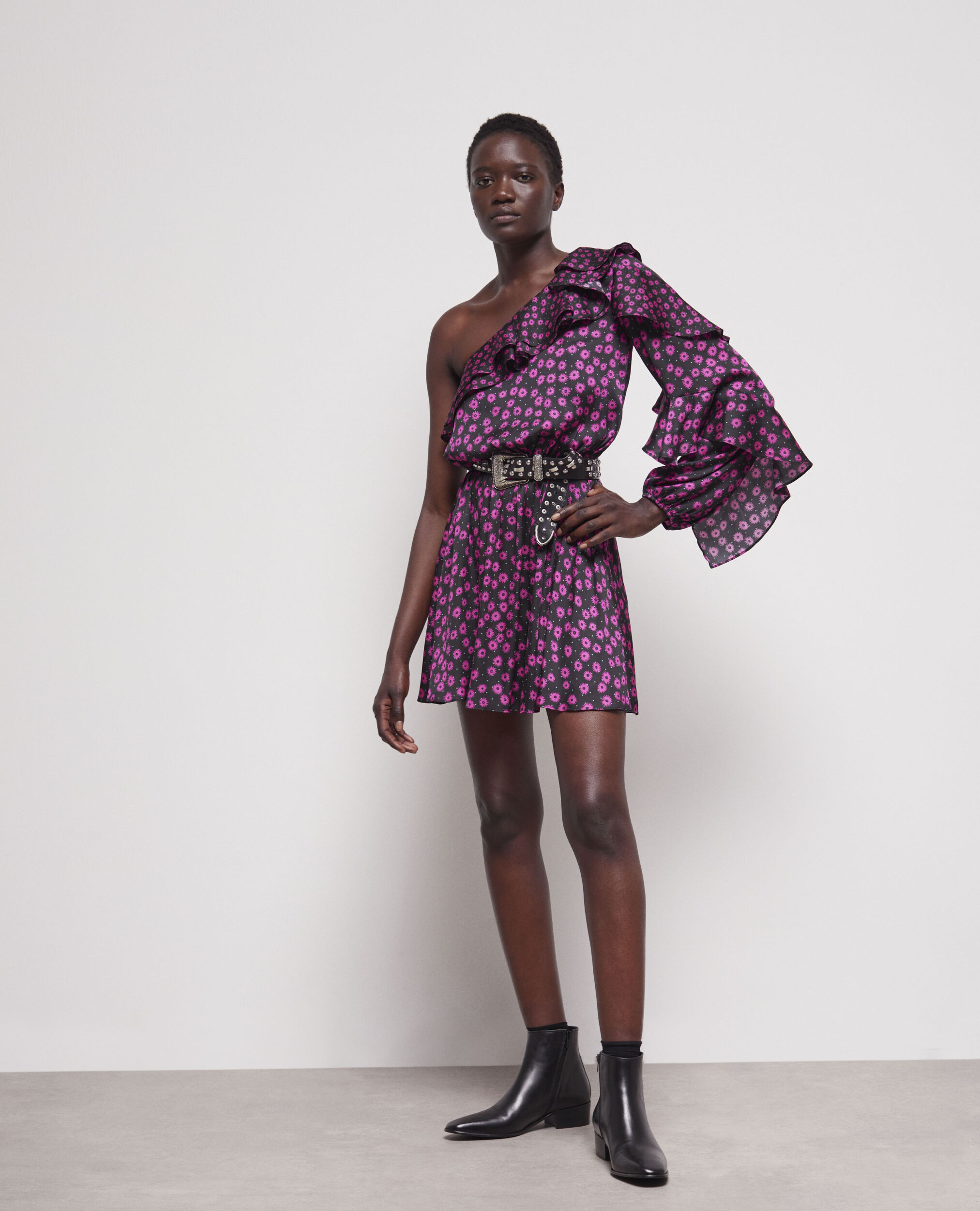 Short printed dress PINK