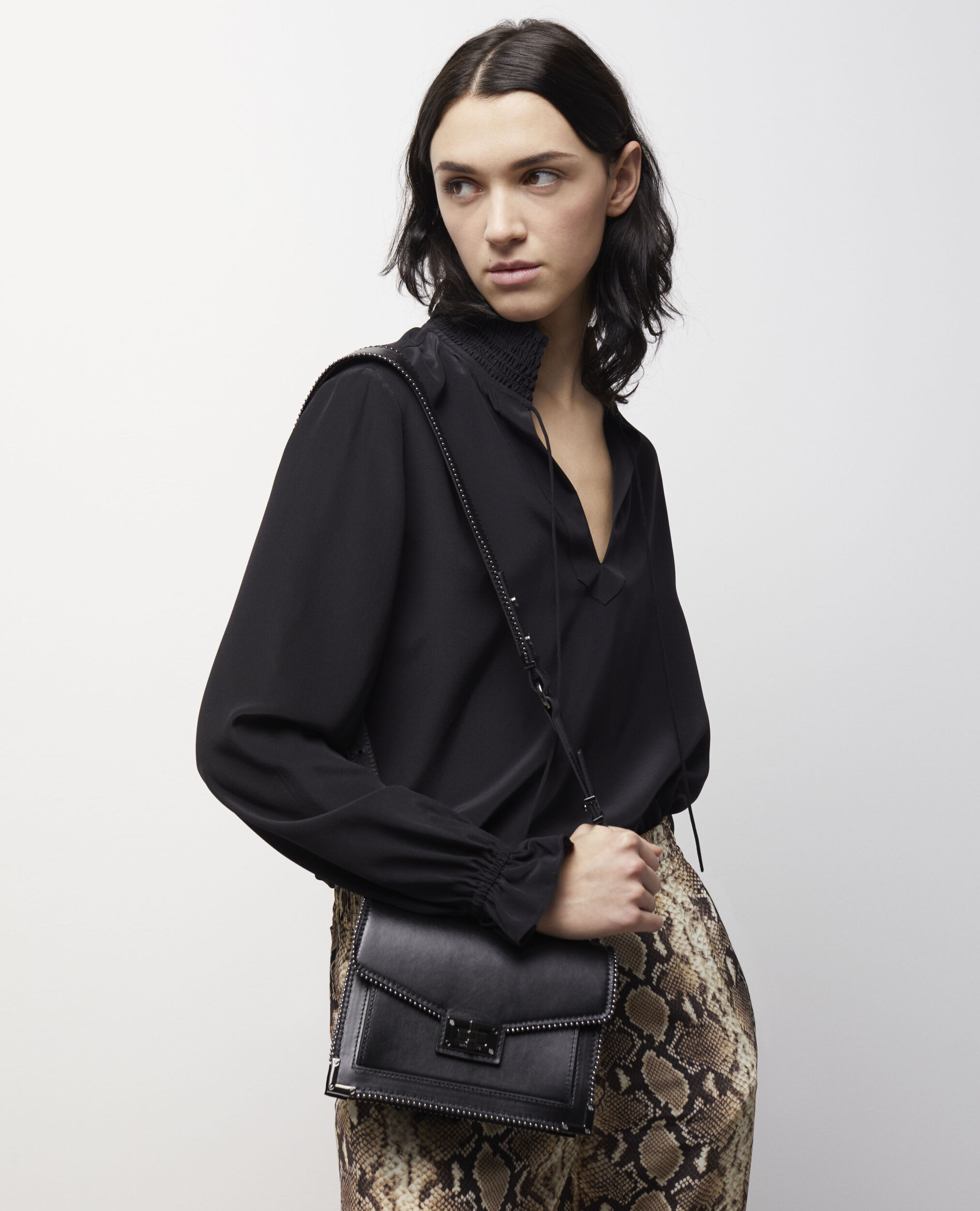 Black silk blouse BLACK