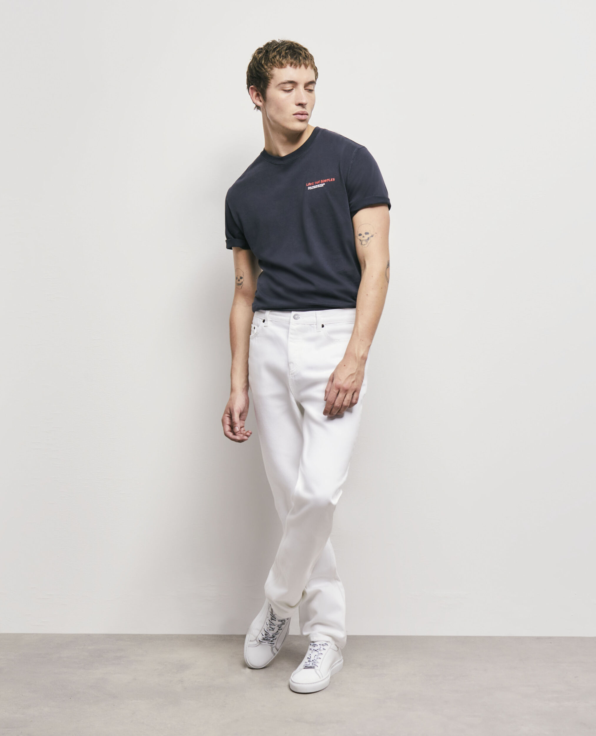 White straight-cut jeans WHITE