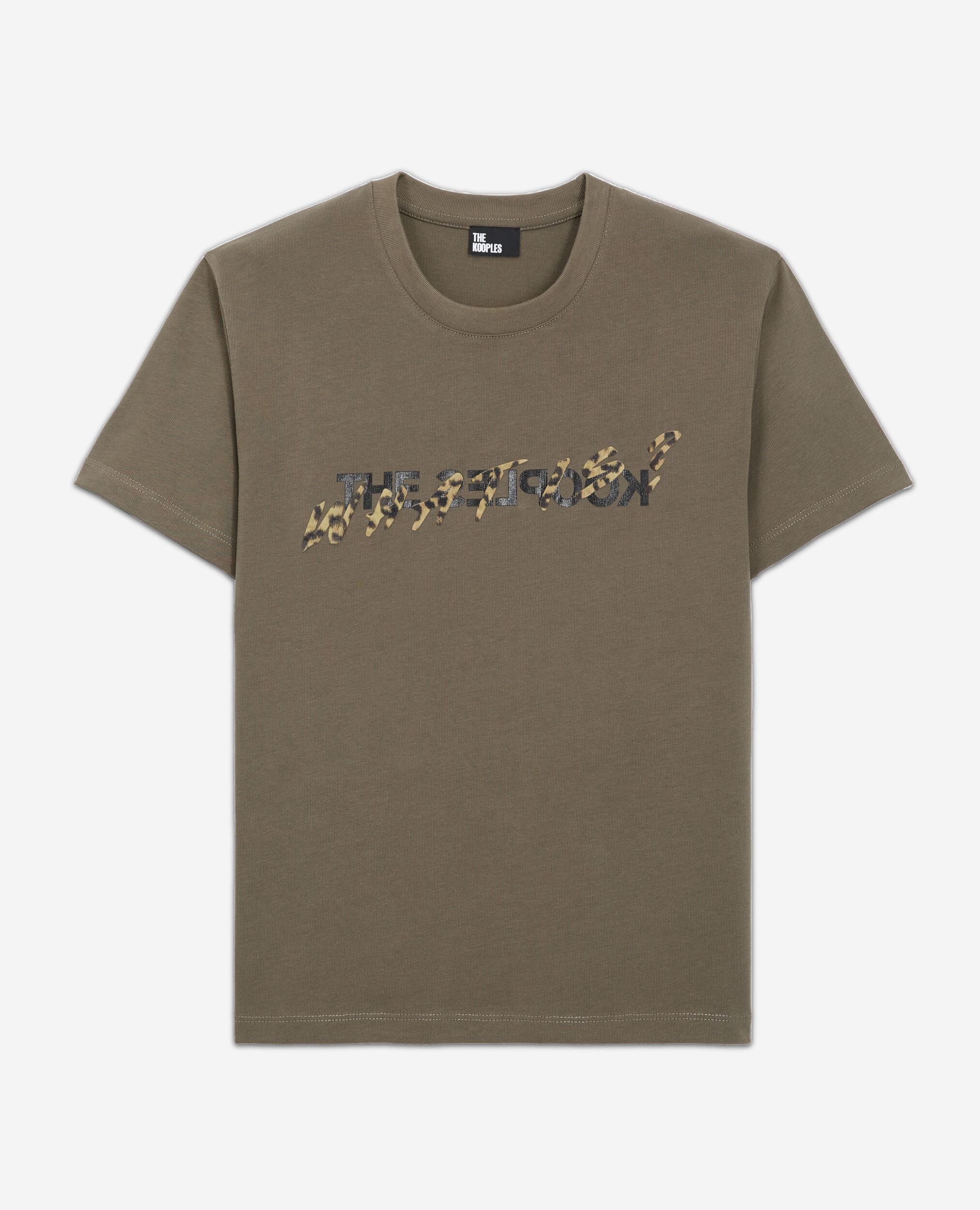Women's khaki and leopard print what is t-shirt ALGUE