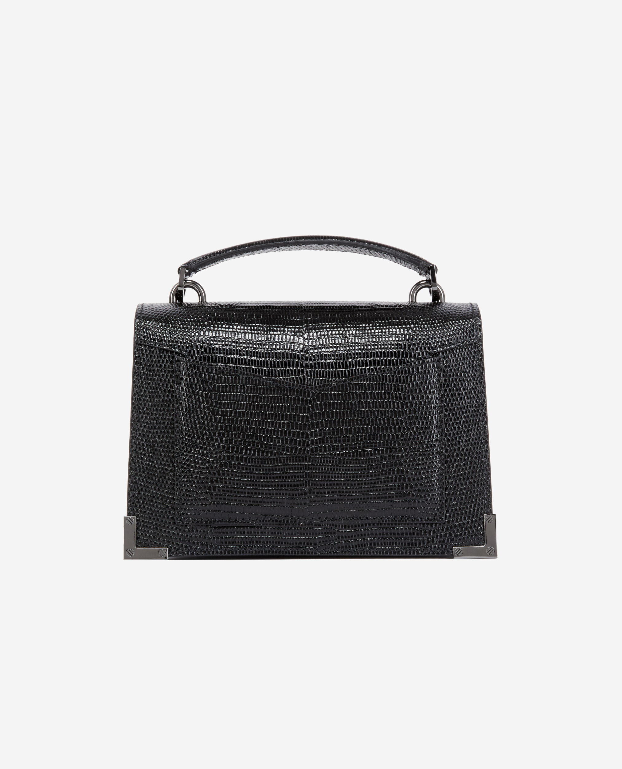 Small Emily bag in black lizard effect leather BLACK