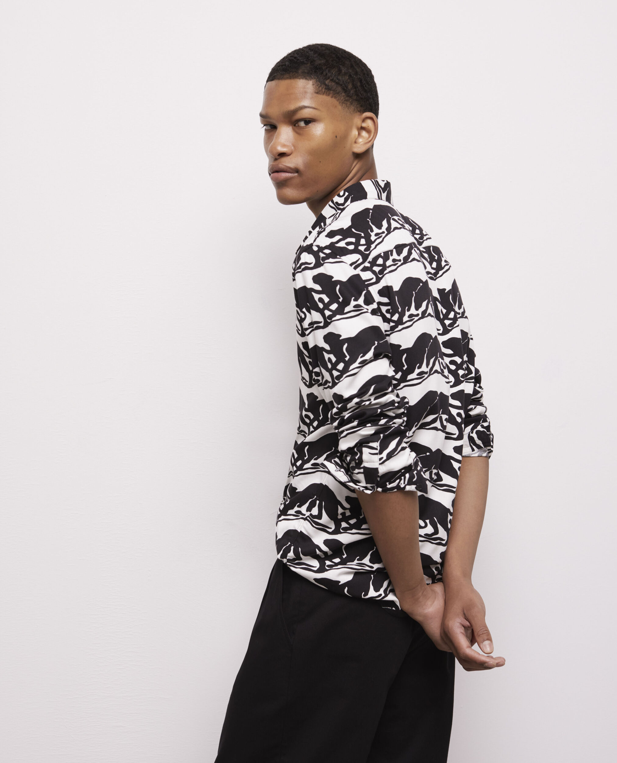Printed shirt BLACK / WHITE