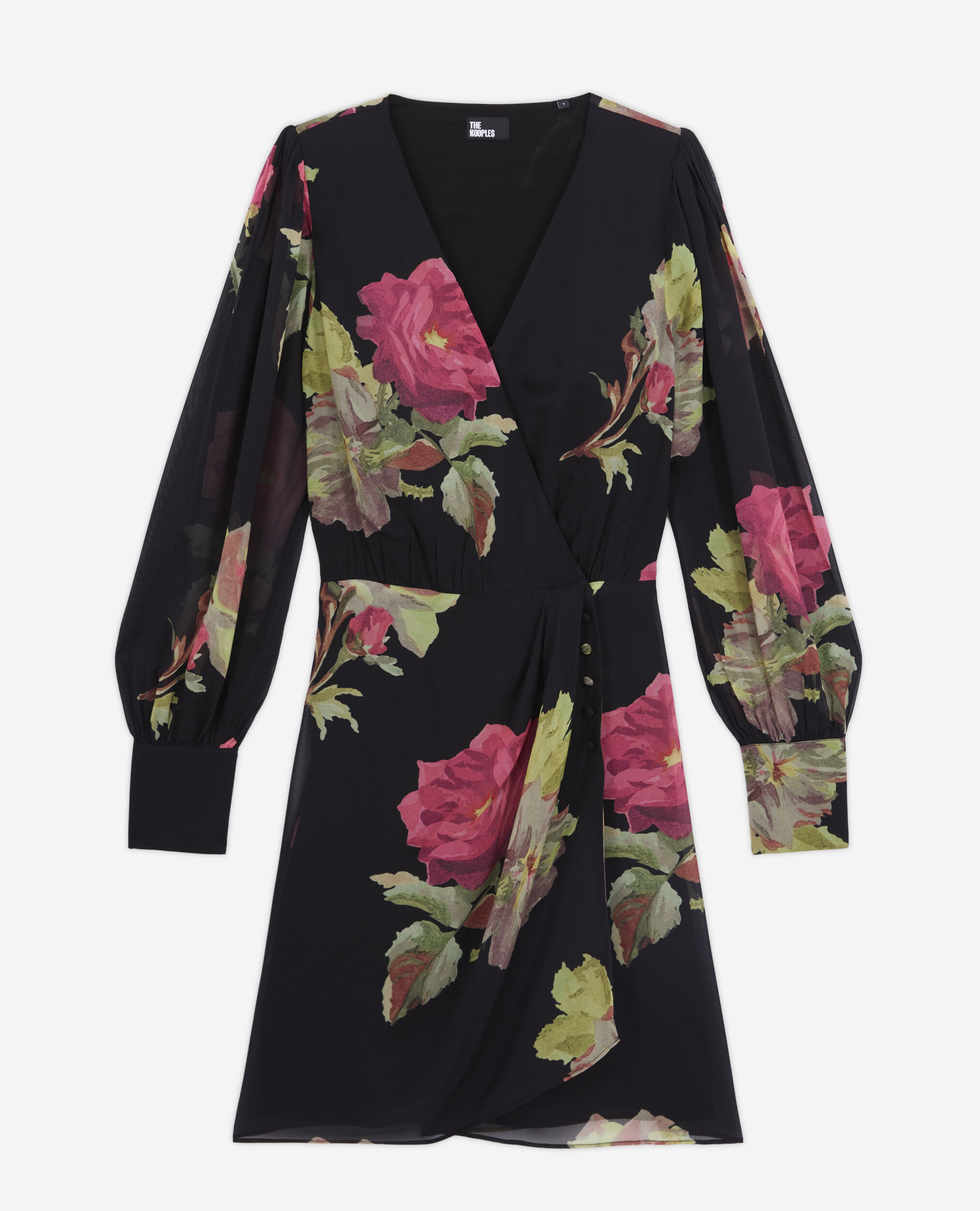 Short printed dress PINK BLACK