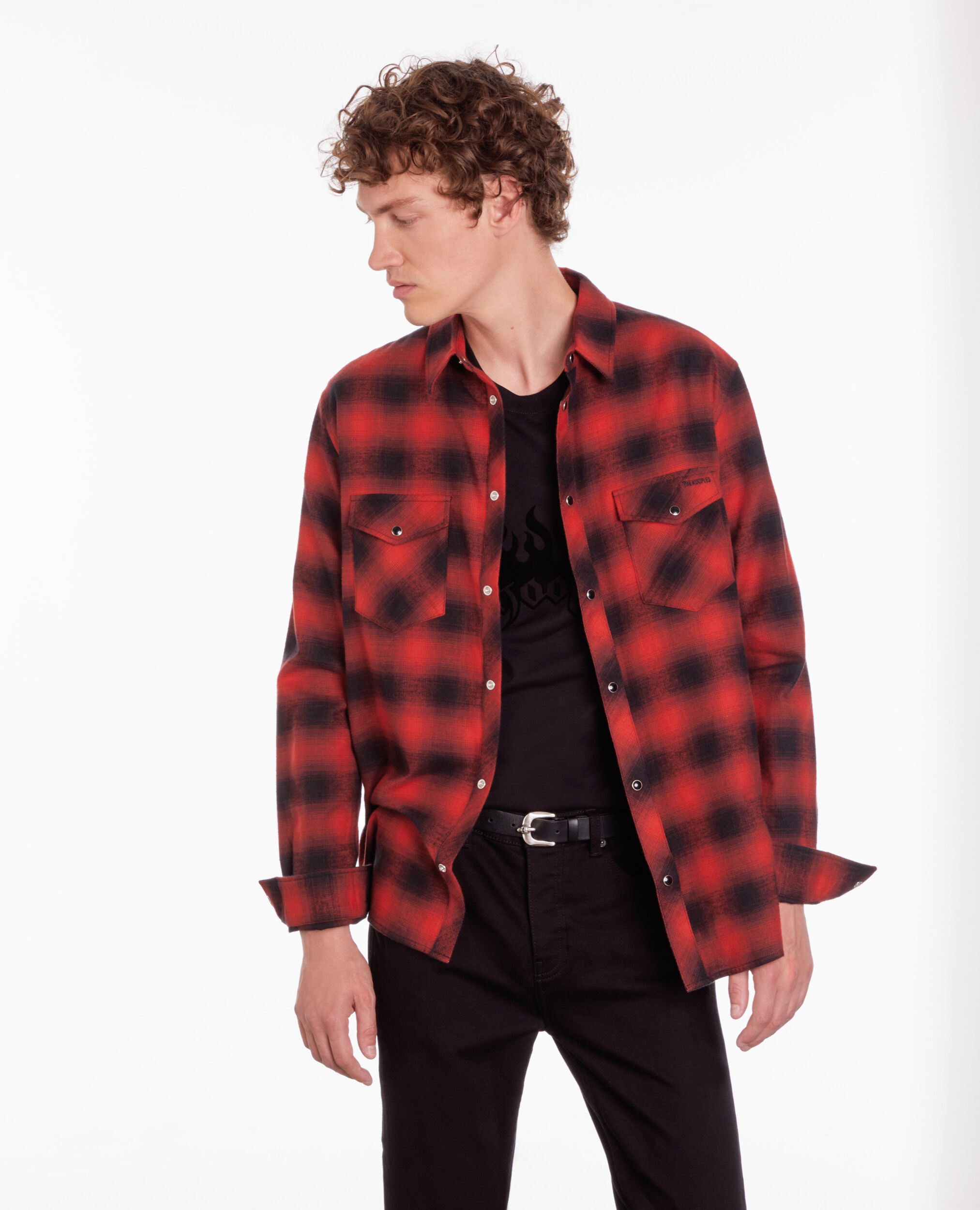 Red and black checkered shirt BLACK - RED