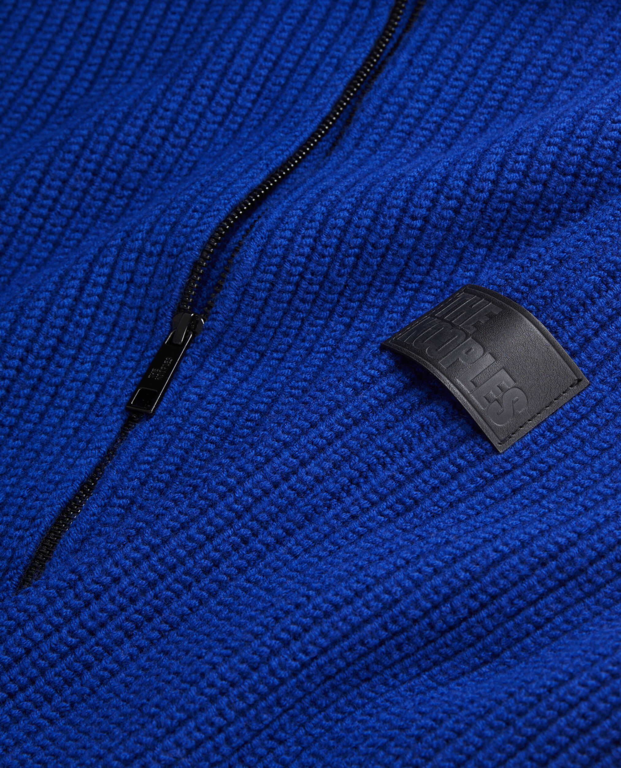 Blue cardigan with zipper ELECTRIC BLUE