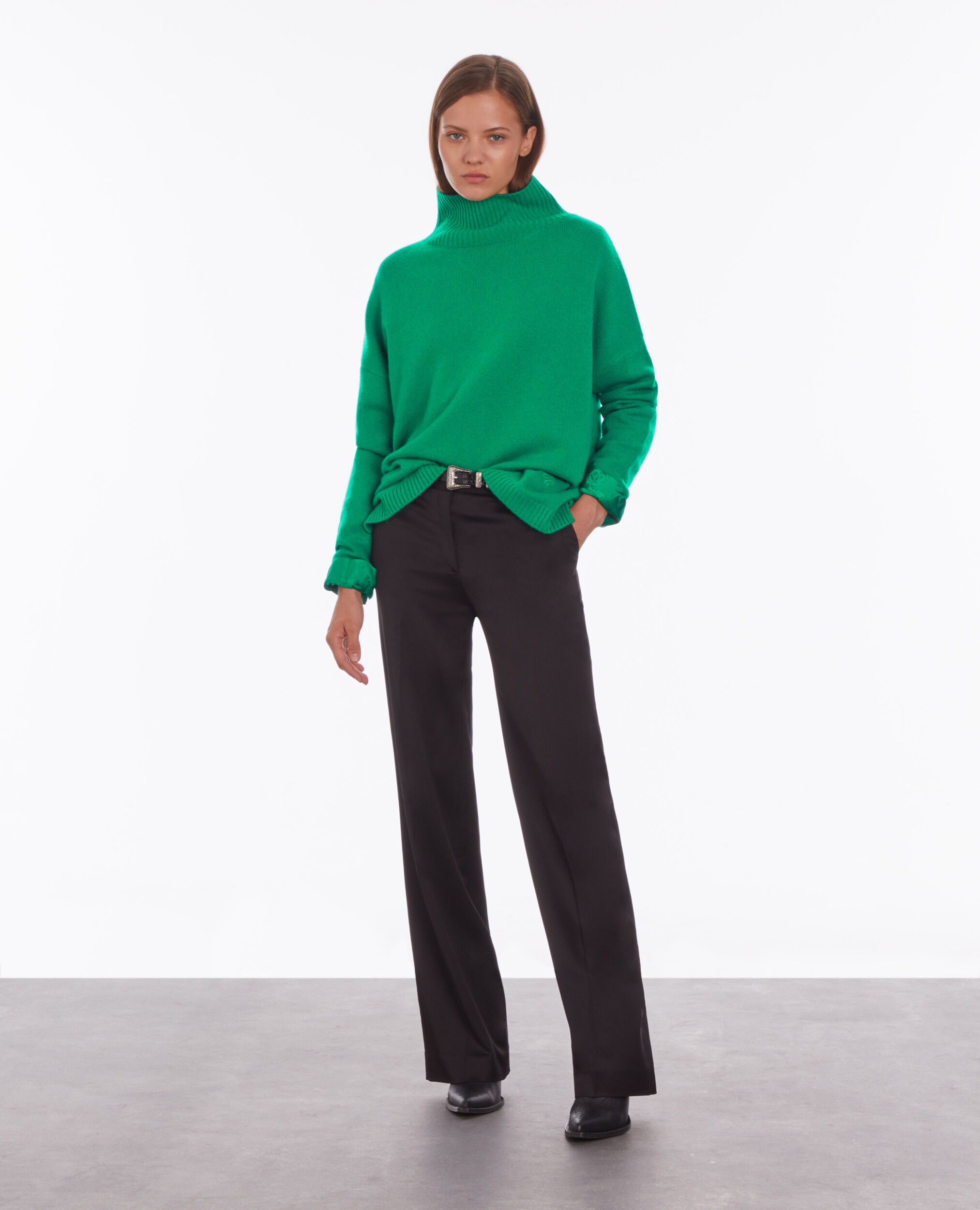 Green cashmere-blend sweater GREEN