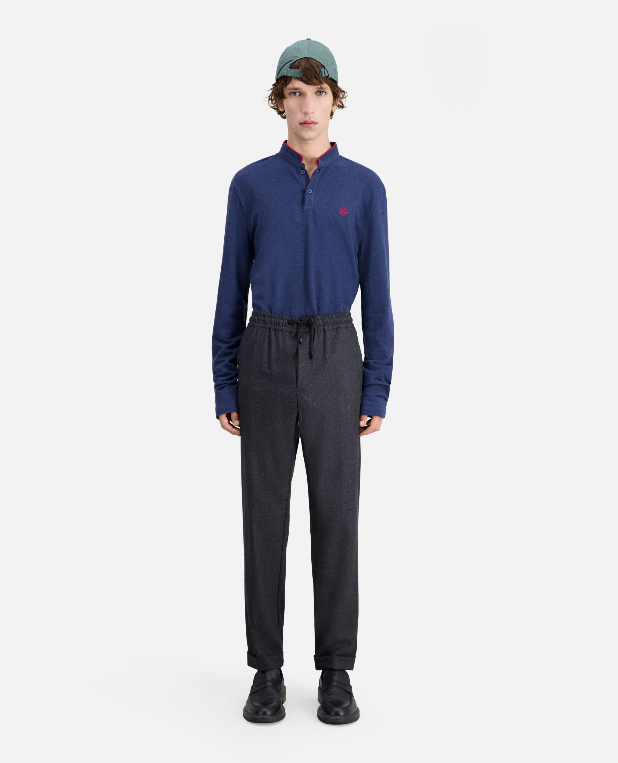 Grey flannel trousers DARK GREY