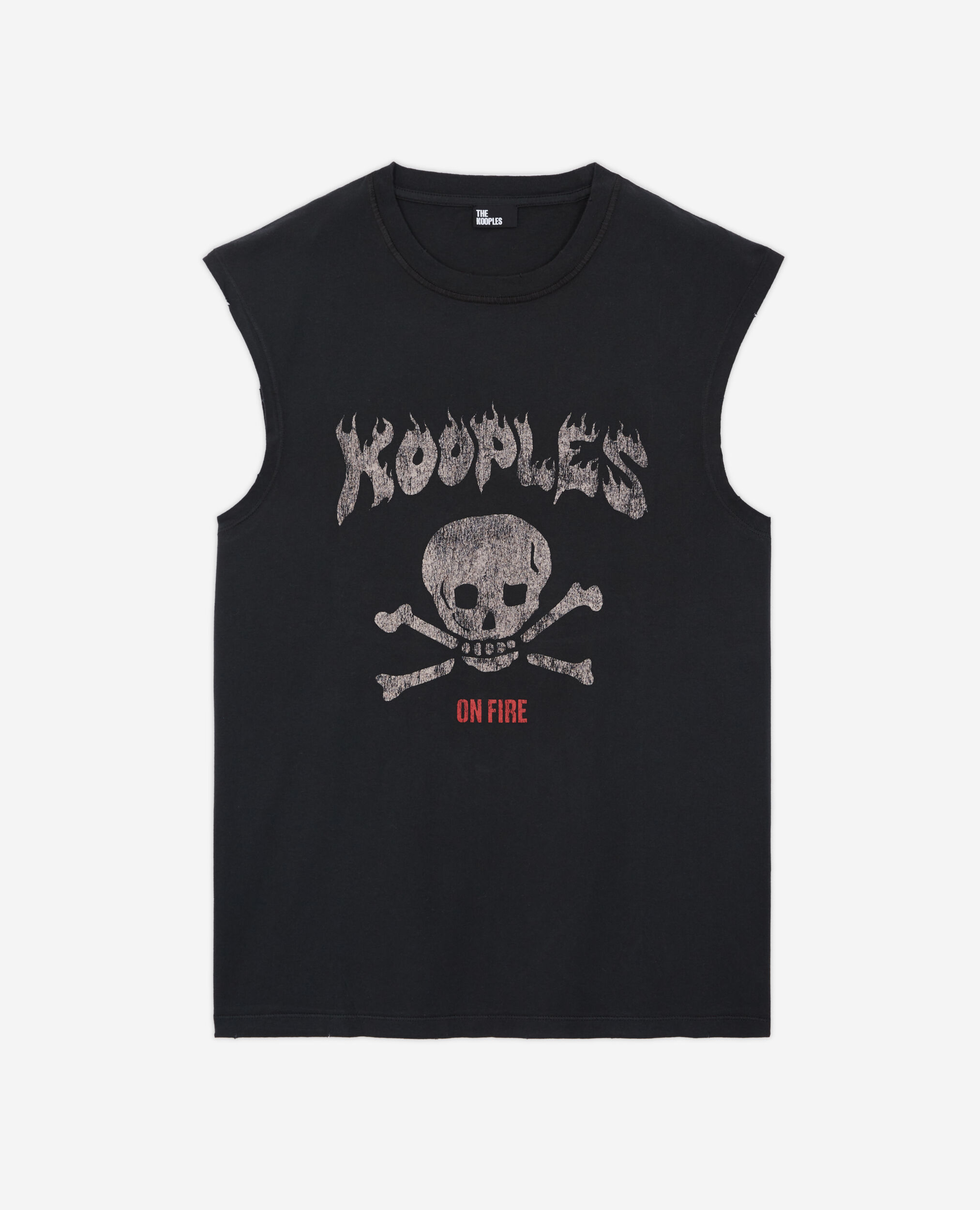 Men's black screen print t-shirt BLACK WASHED