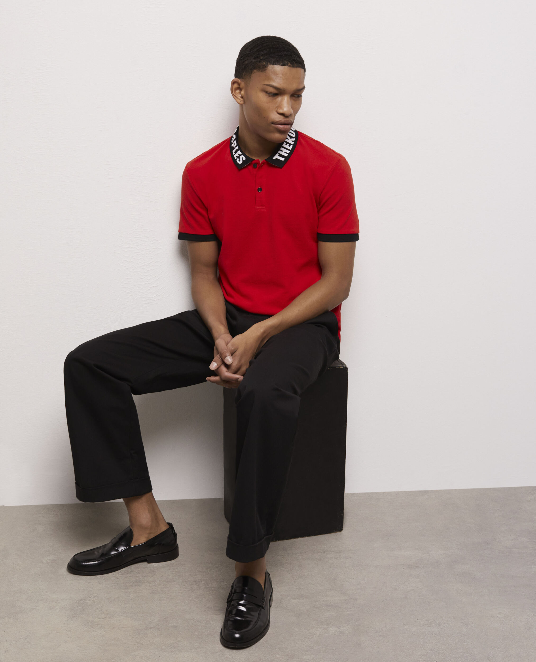 Red logo polo shirt RED