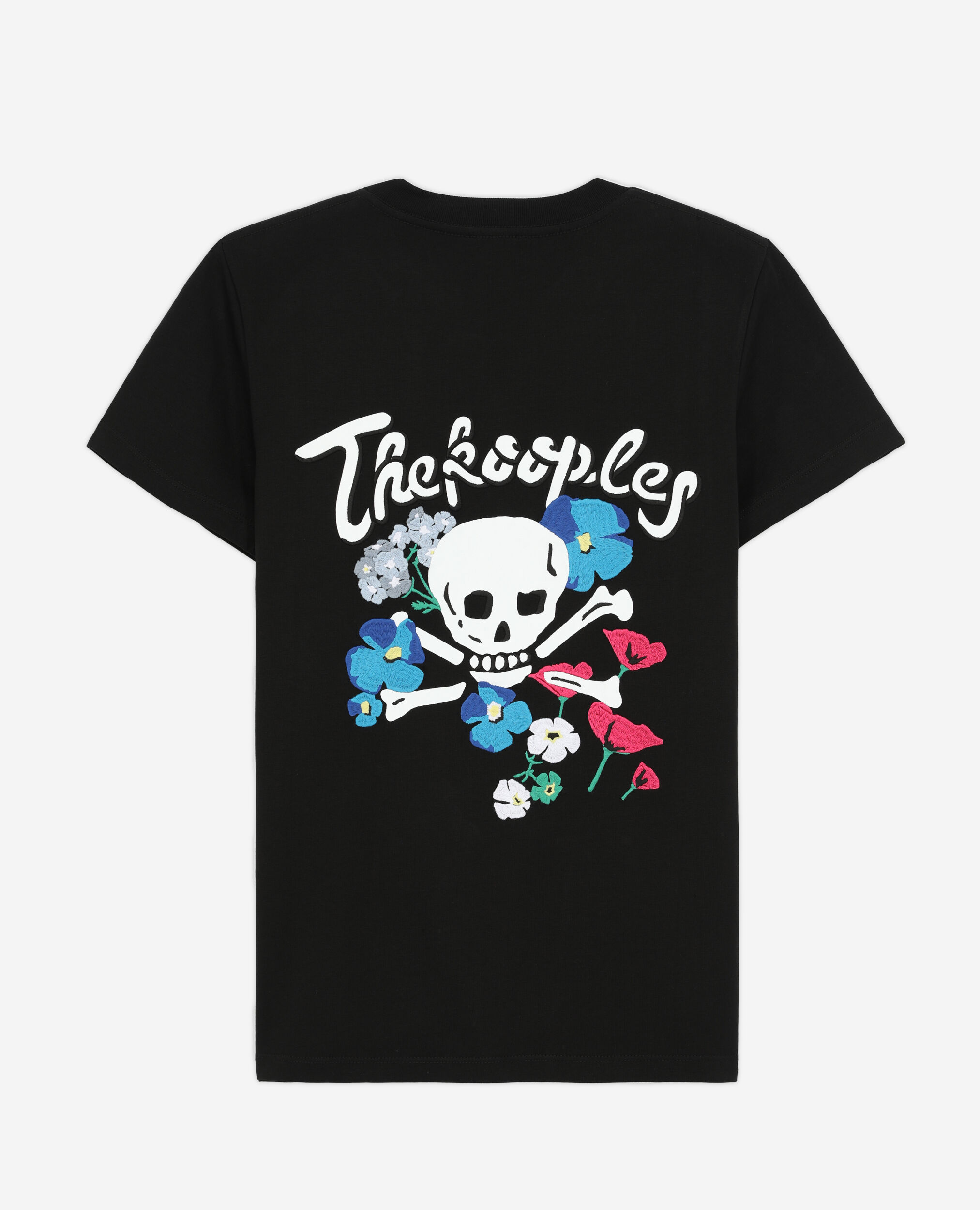 Women's black t-shirt with embroidery BLACK