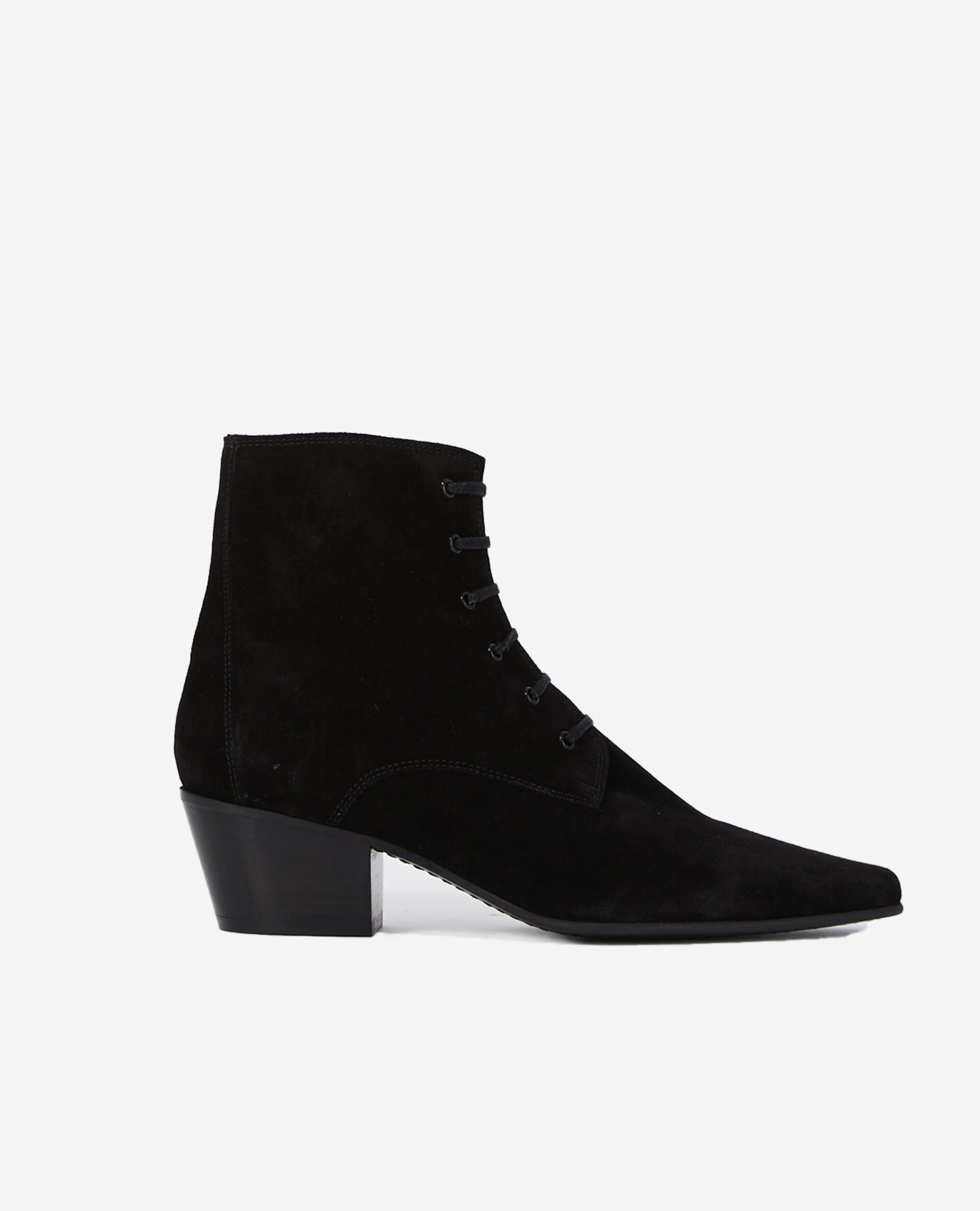 Leather boots with black laces BLACK