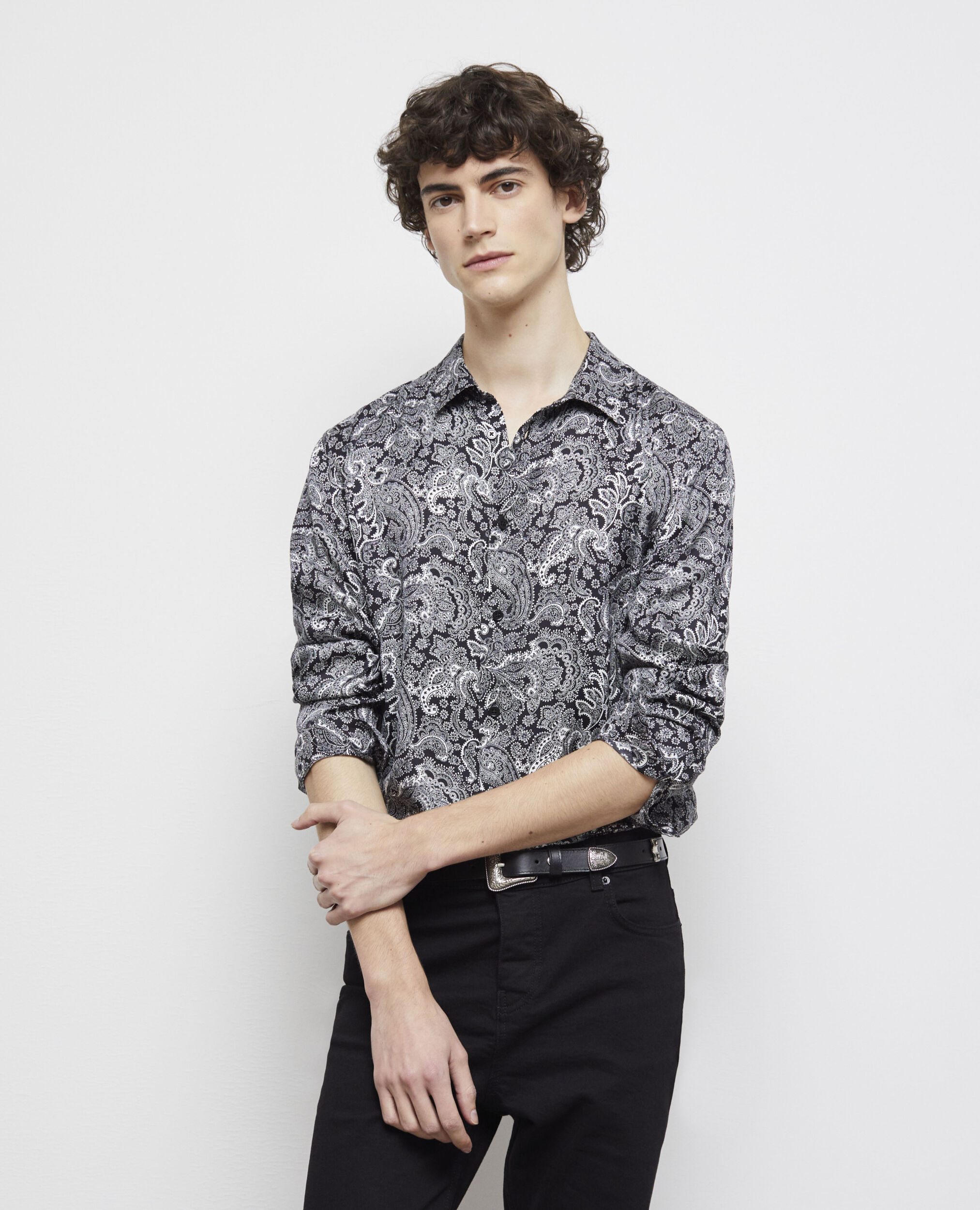 Printed shirt BLACK WHITE