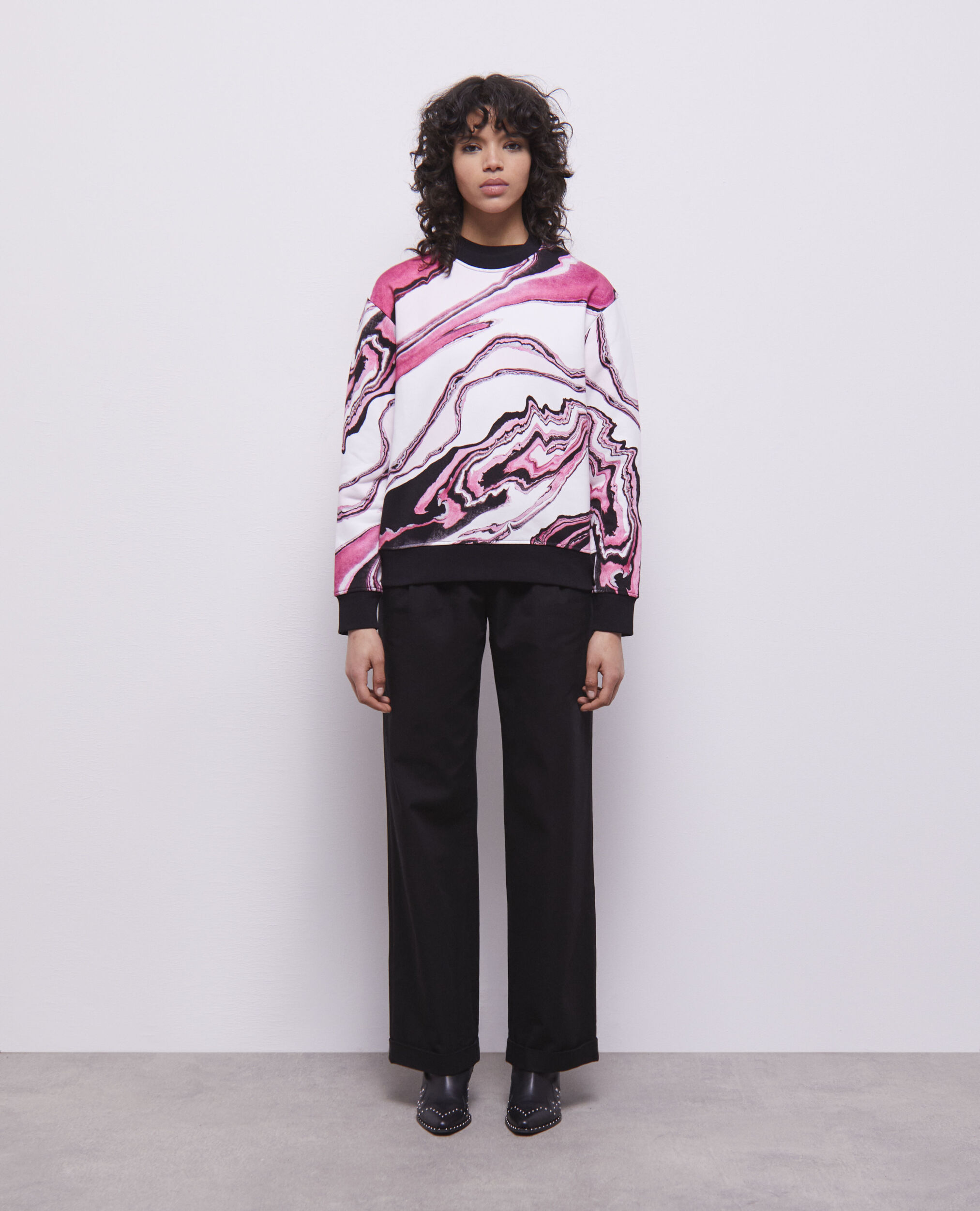 Printed sweatshirt WHITE PINK