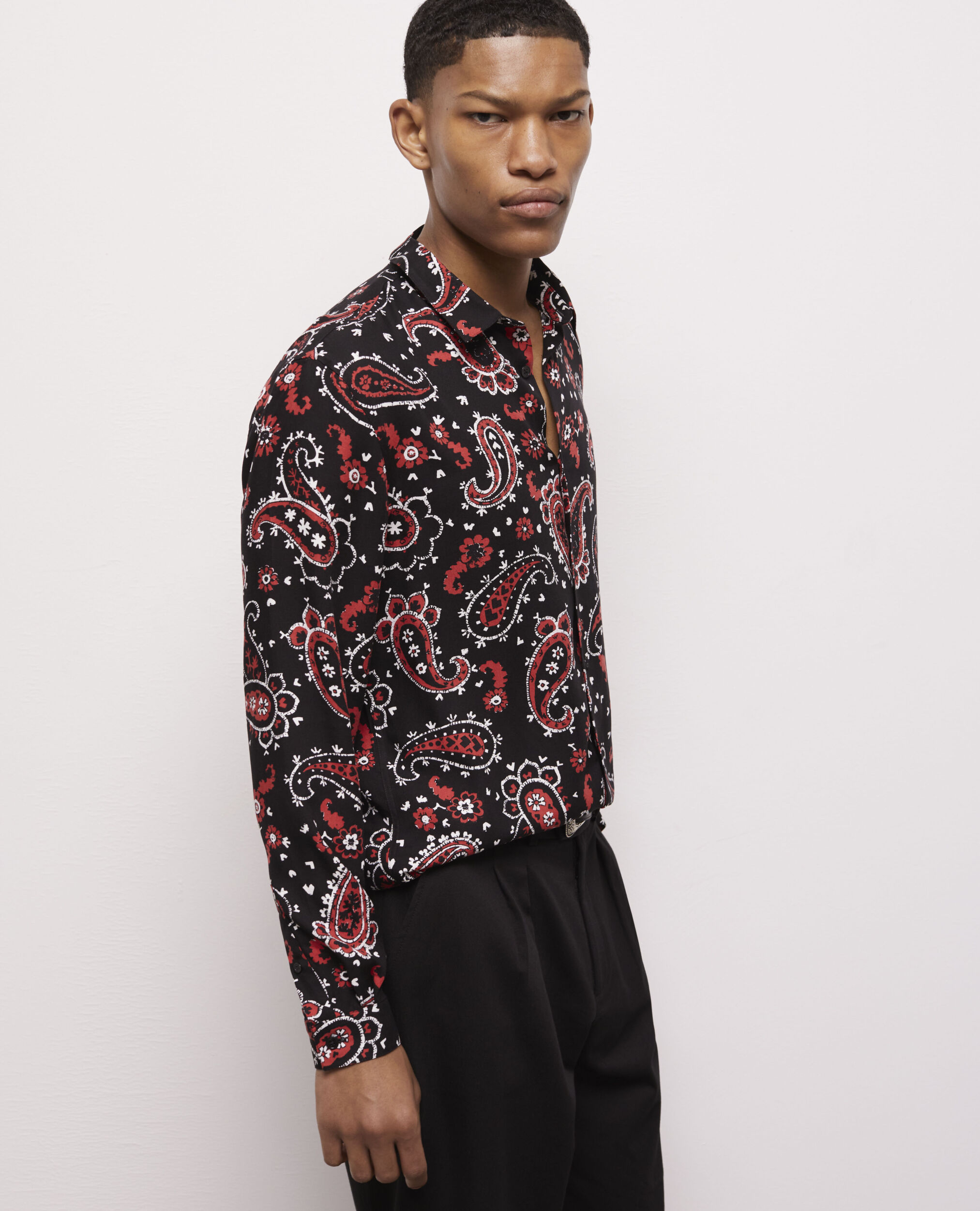 Printed shirt BLACK - RED