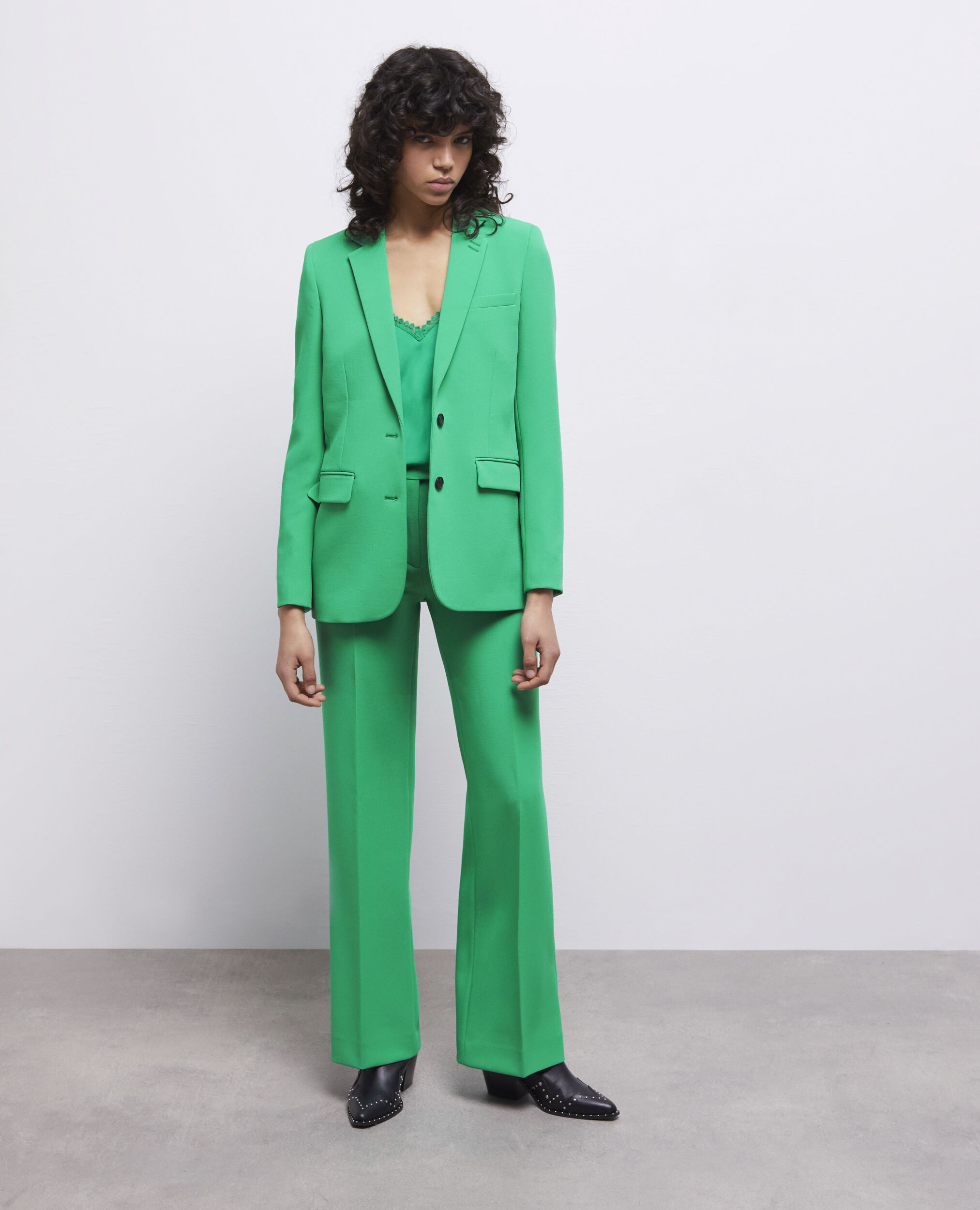 Green crêpe suit jacket GREEN