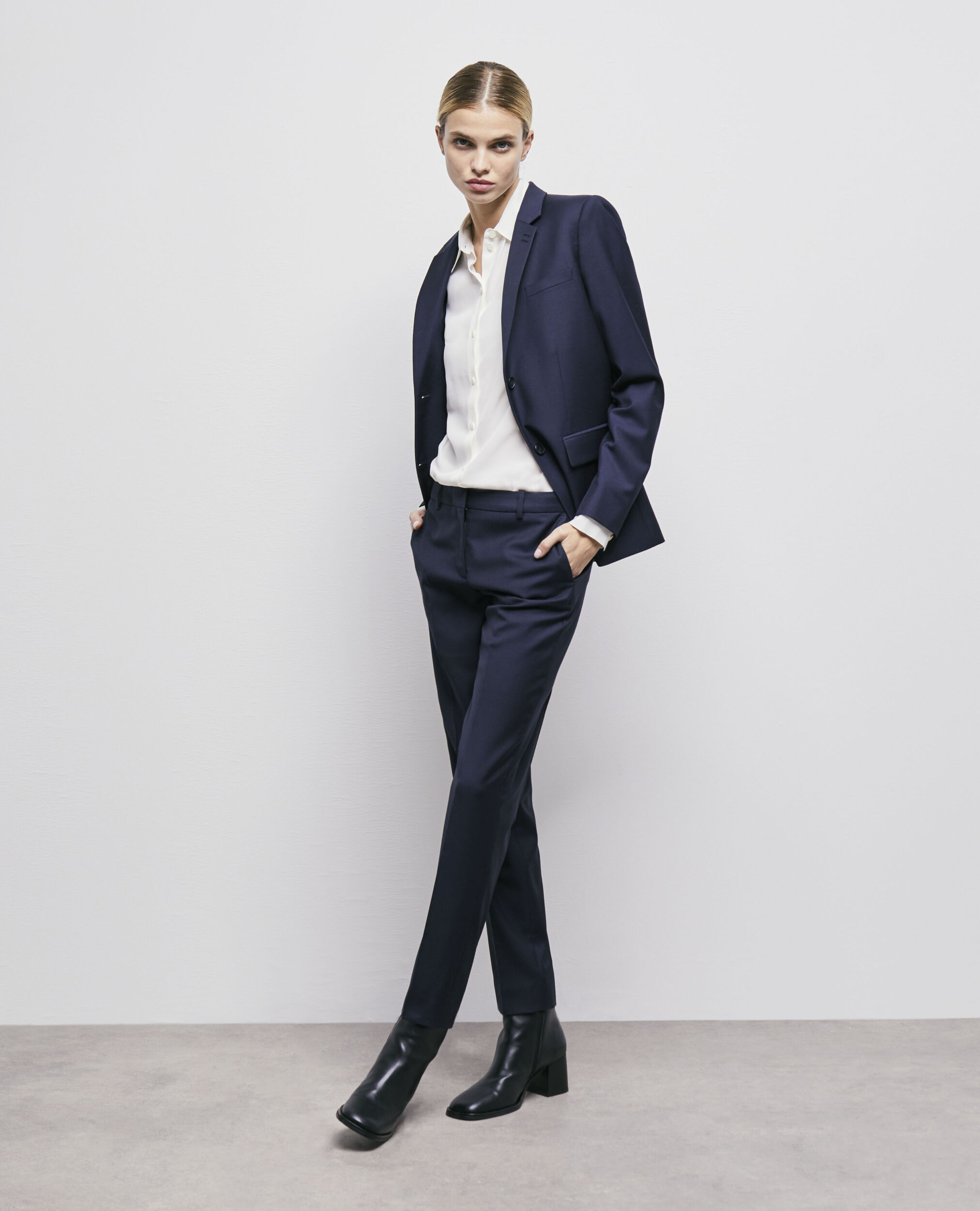 Navy blue wool suit pants NAVY