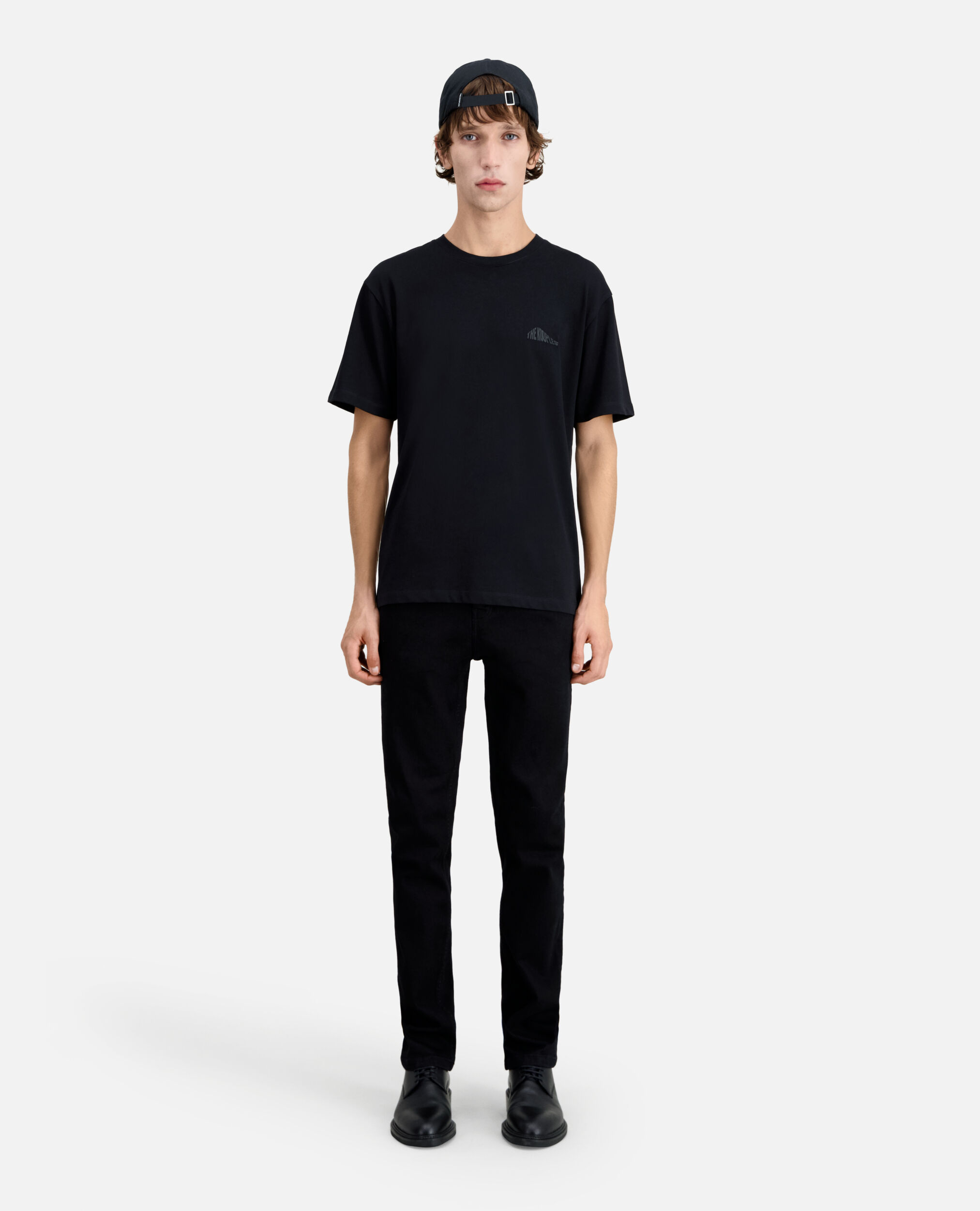 Men's black t-shirt with graphic logo serigraphy BLACK