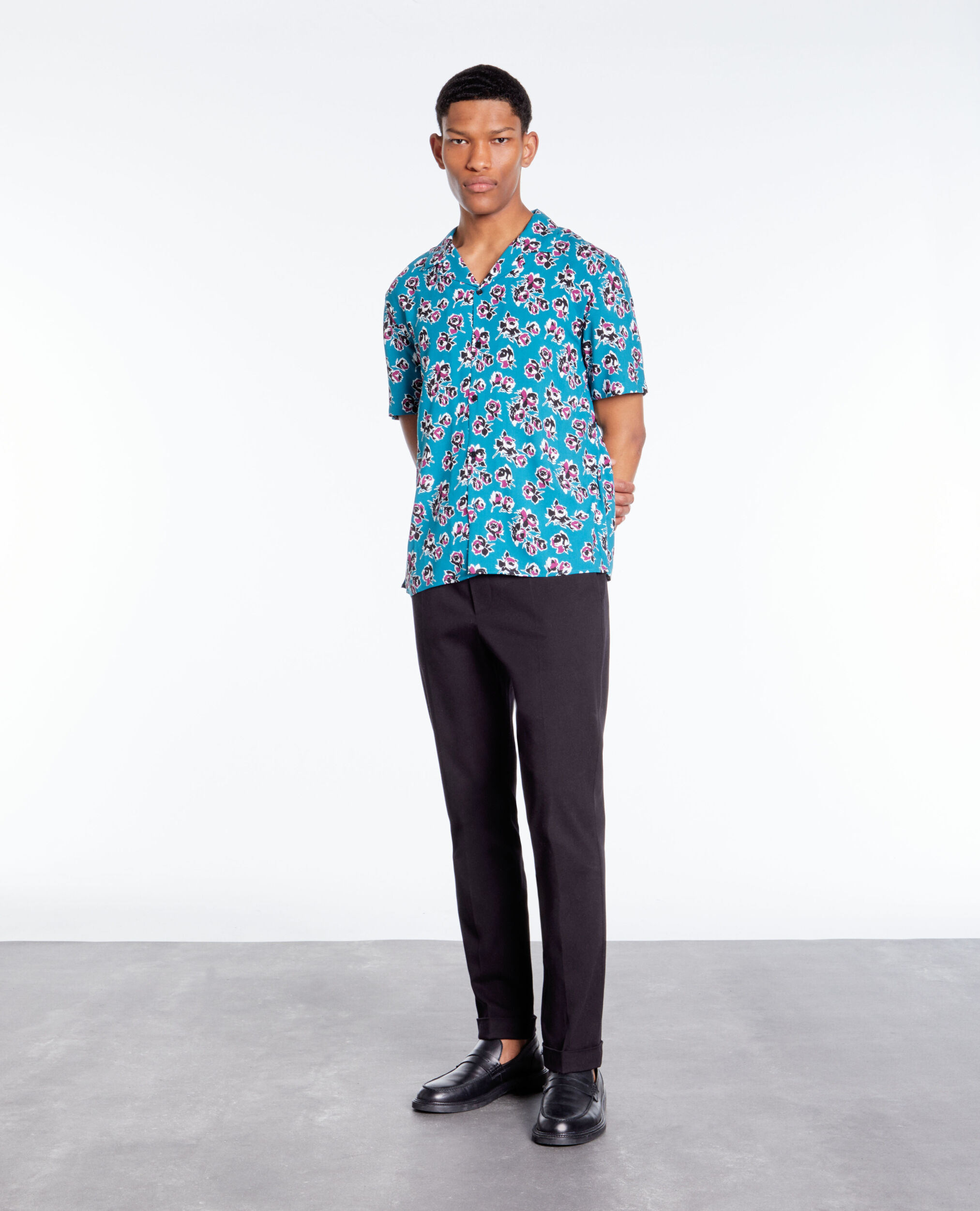 Short sleeved printed shirt PINK - BLUE