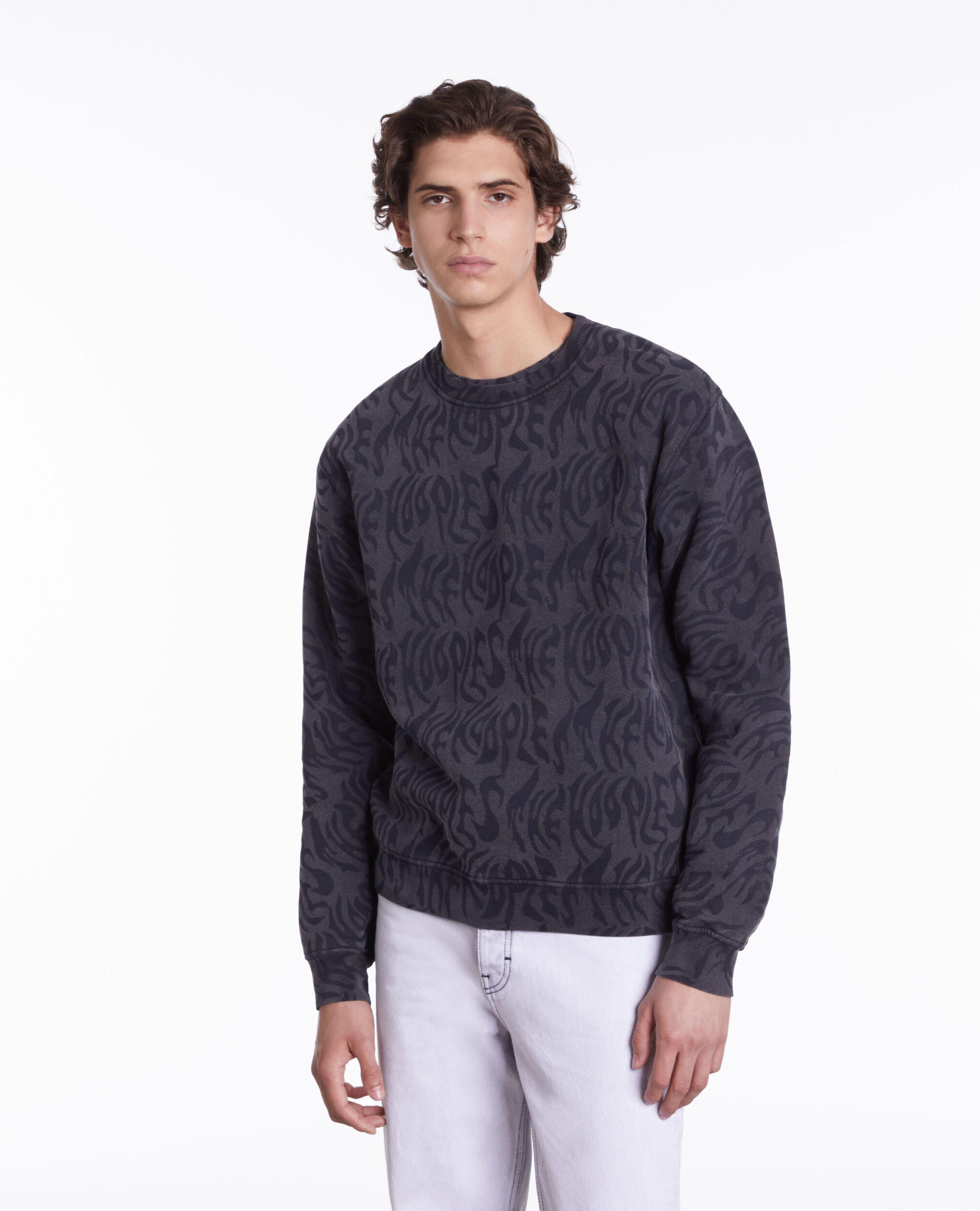 Printed sweatshirt BLACK WASHED