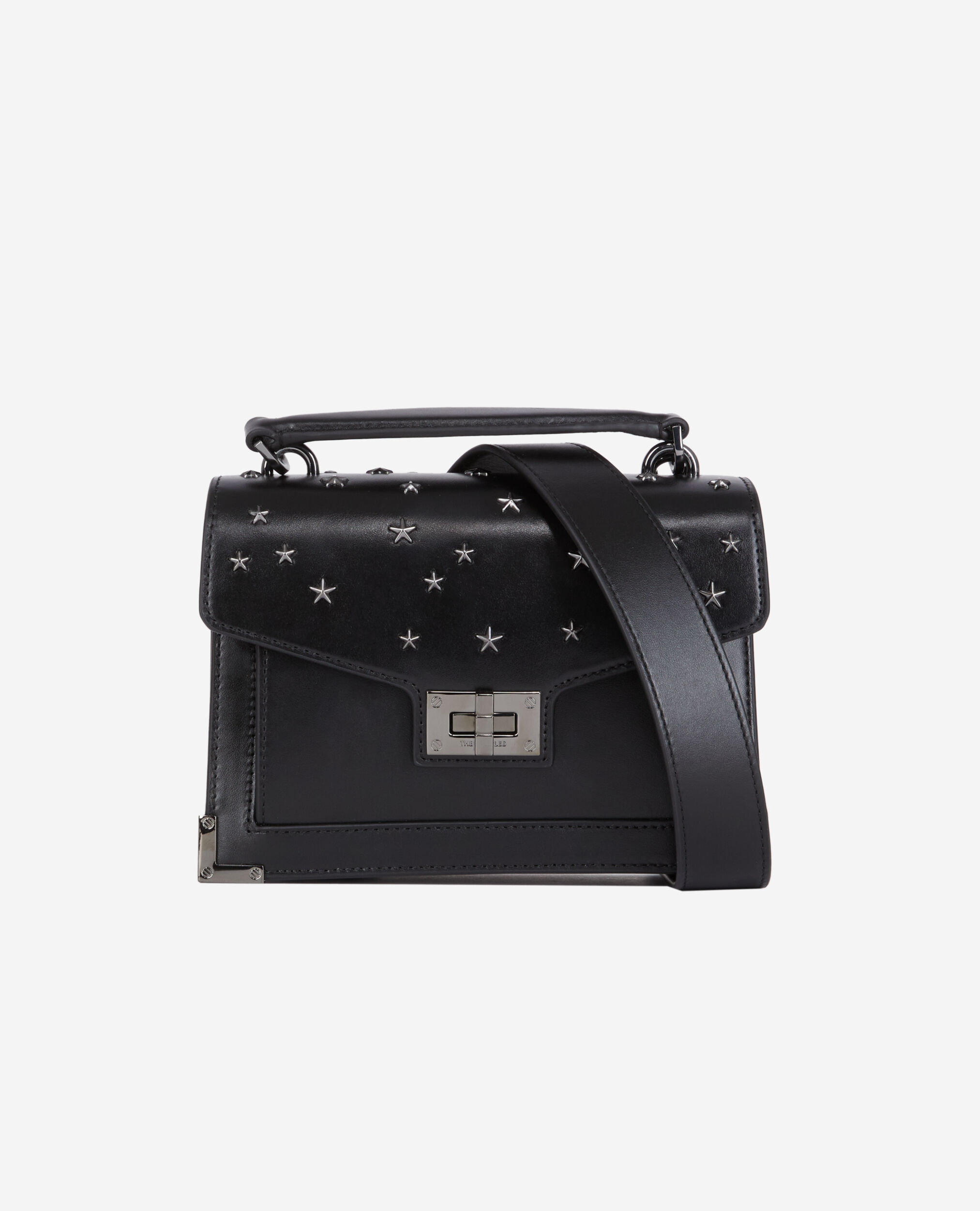 Small Emily bag in black leather with stars BLACK