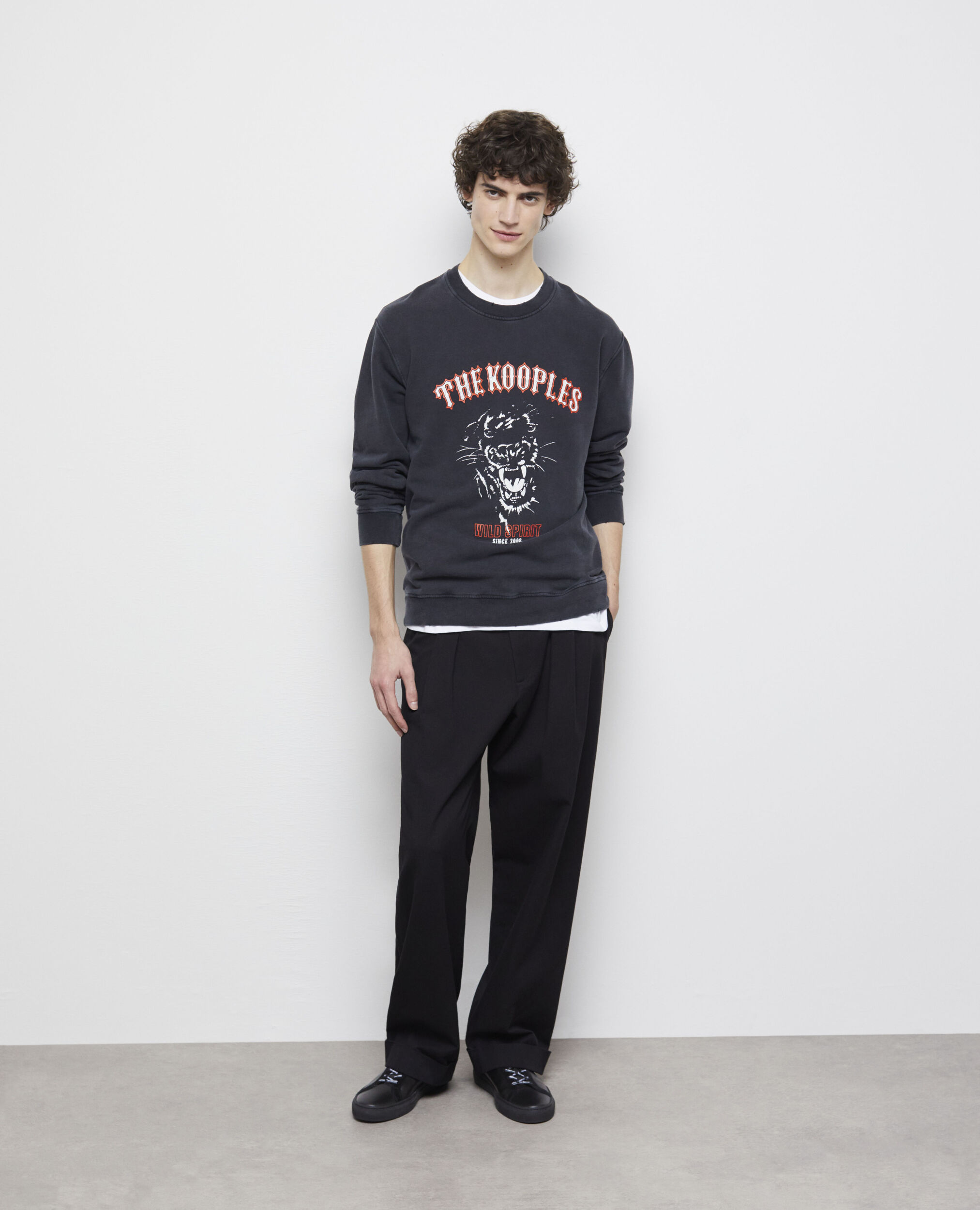 Black screen print sweatshirt BLACK WASHED
