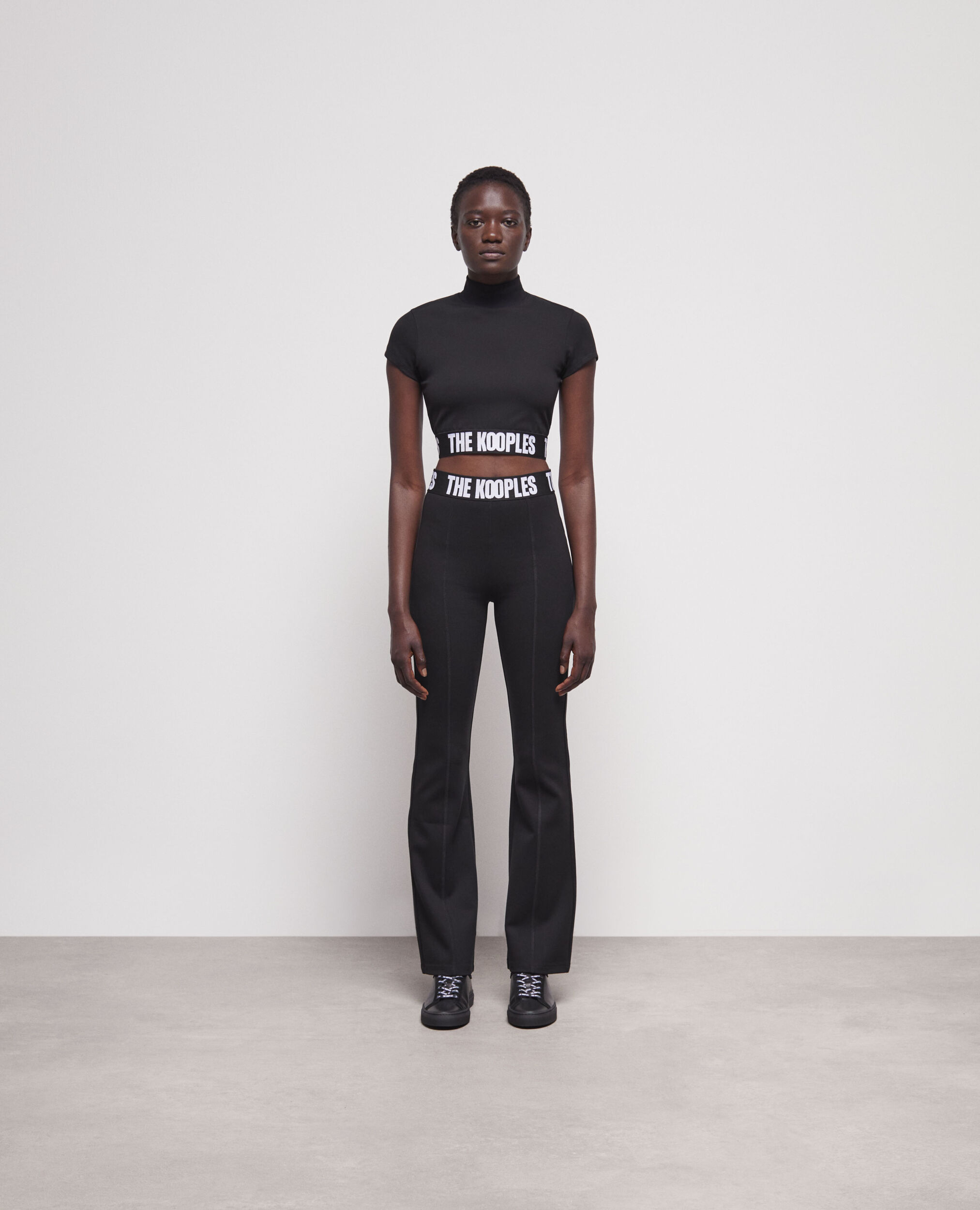 Black logo flared pants BLACK