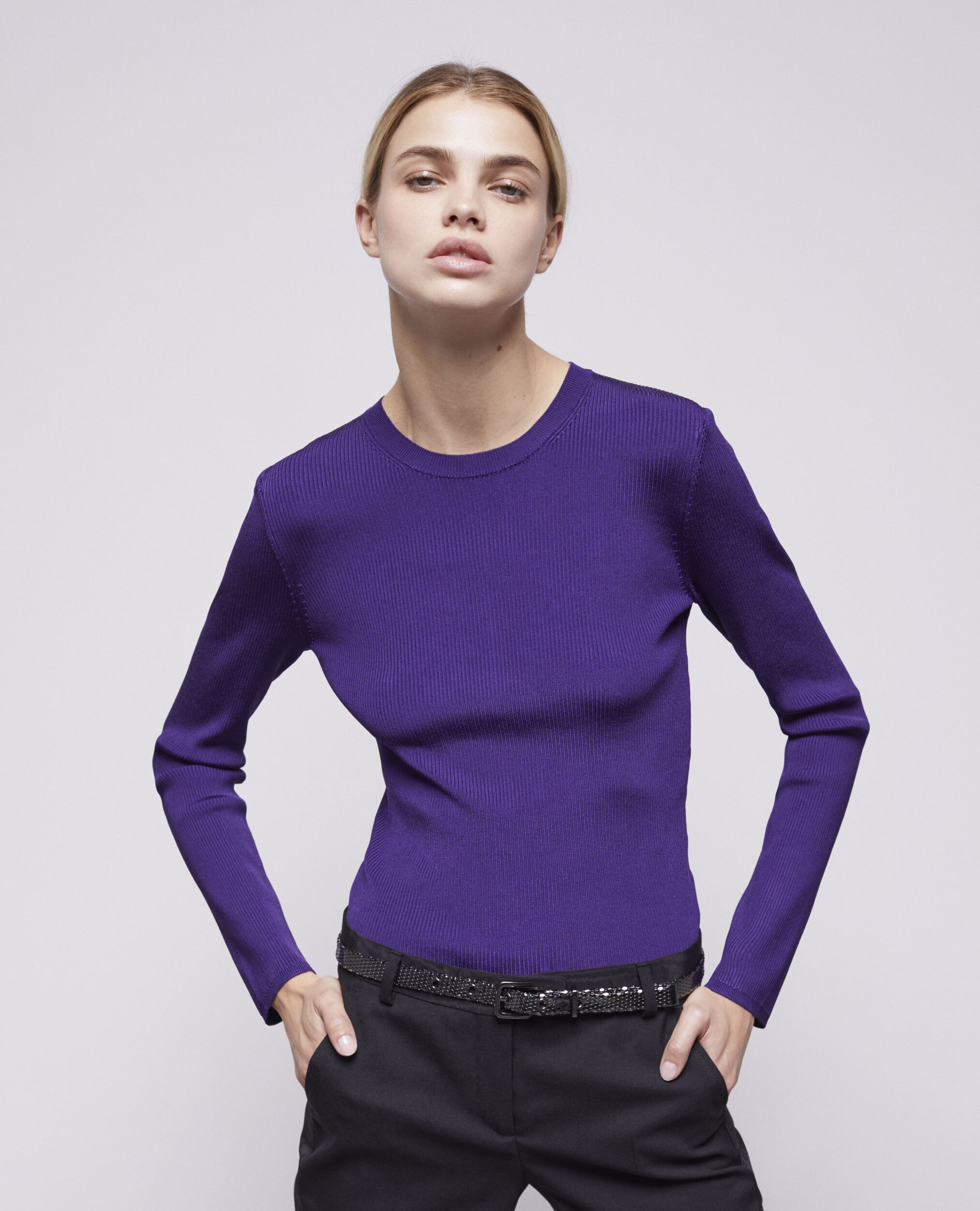 Purple slim-fit top PURPLE