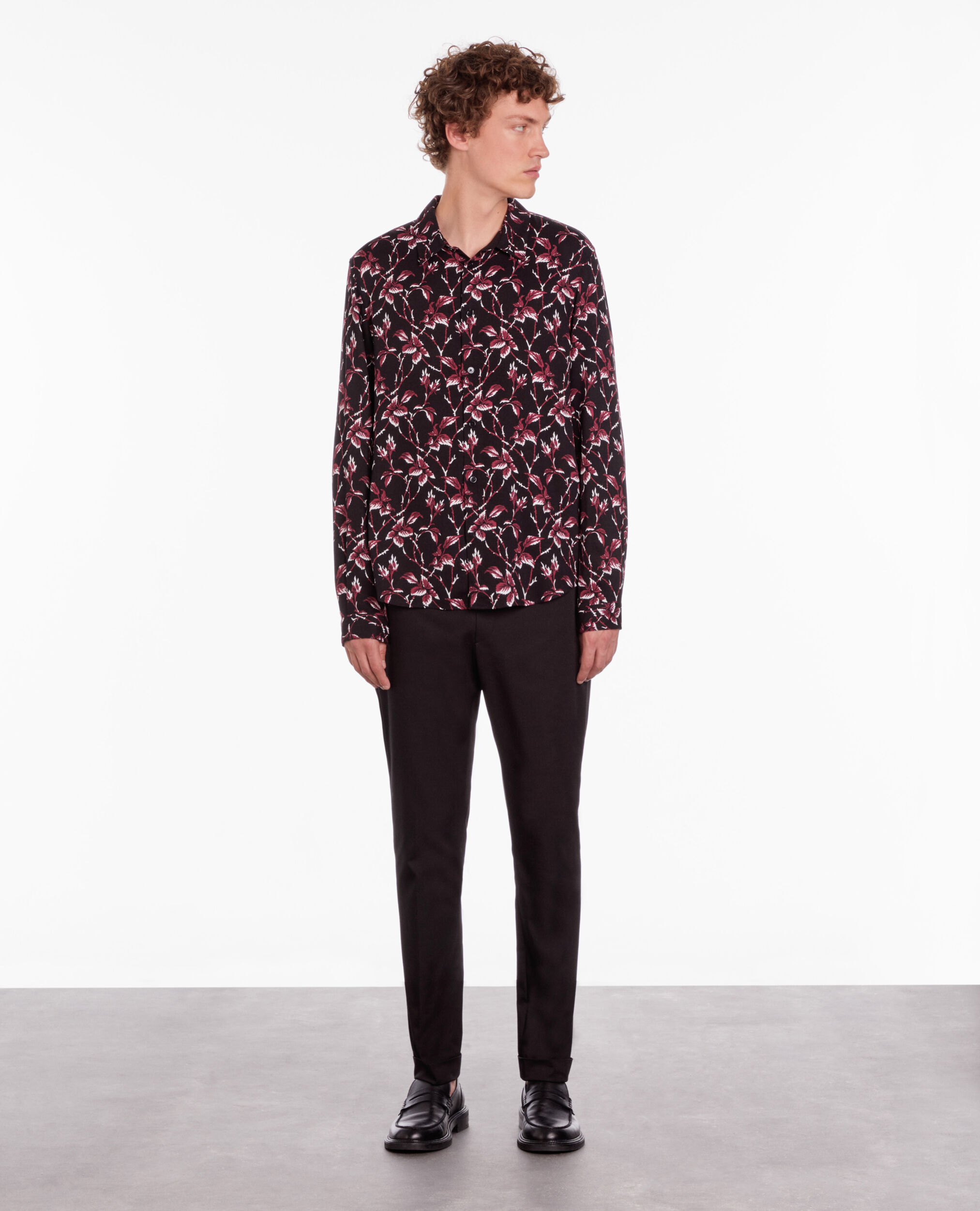 Printed shirt BLACK - BURGUNDY