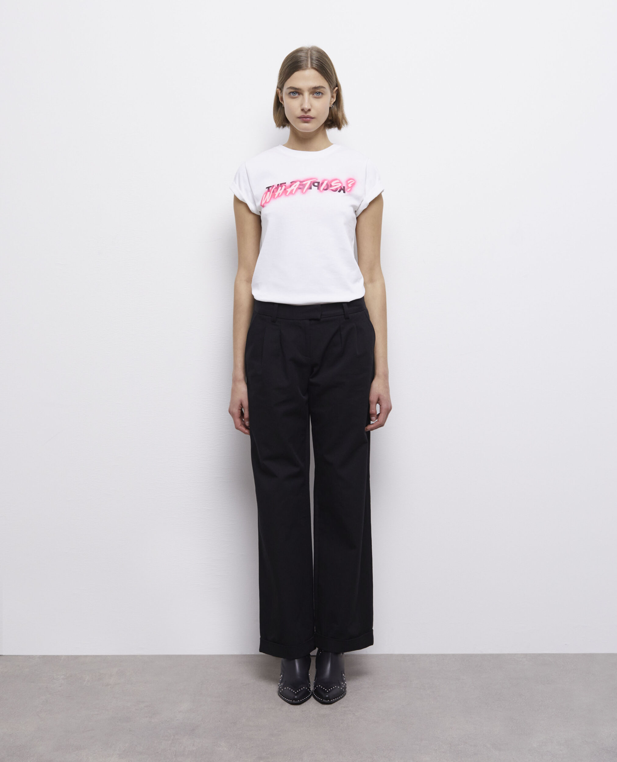 Wide-leg black pants BLACK
