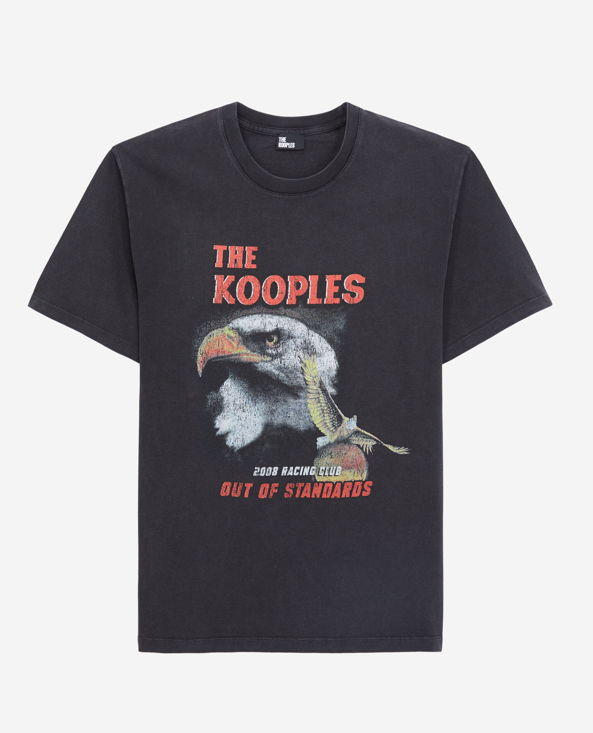 Men's black t-shirt with eagle serigraphy BLACK WASHED
